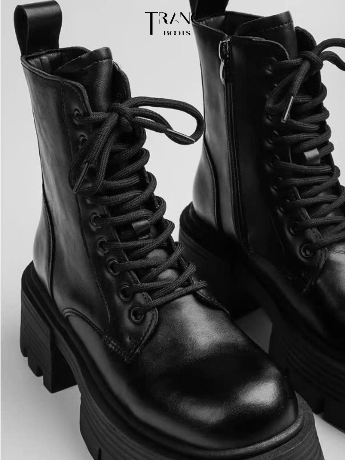 COMBAT BOOTS CỔ THẤP DA MỜ PHONG CÁCH CHIẾN BINH