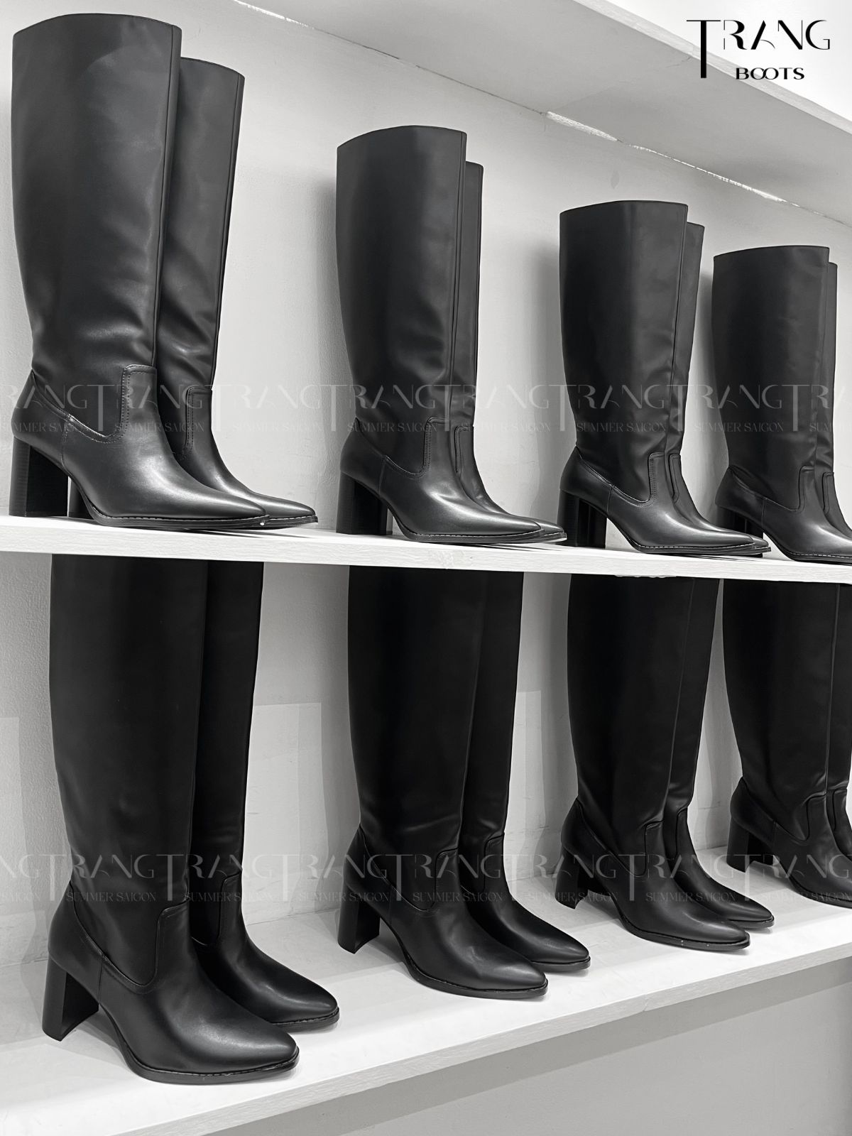 KNEE BOOTS LEFTIES GÓT TRỤ MŨI NHỌN