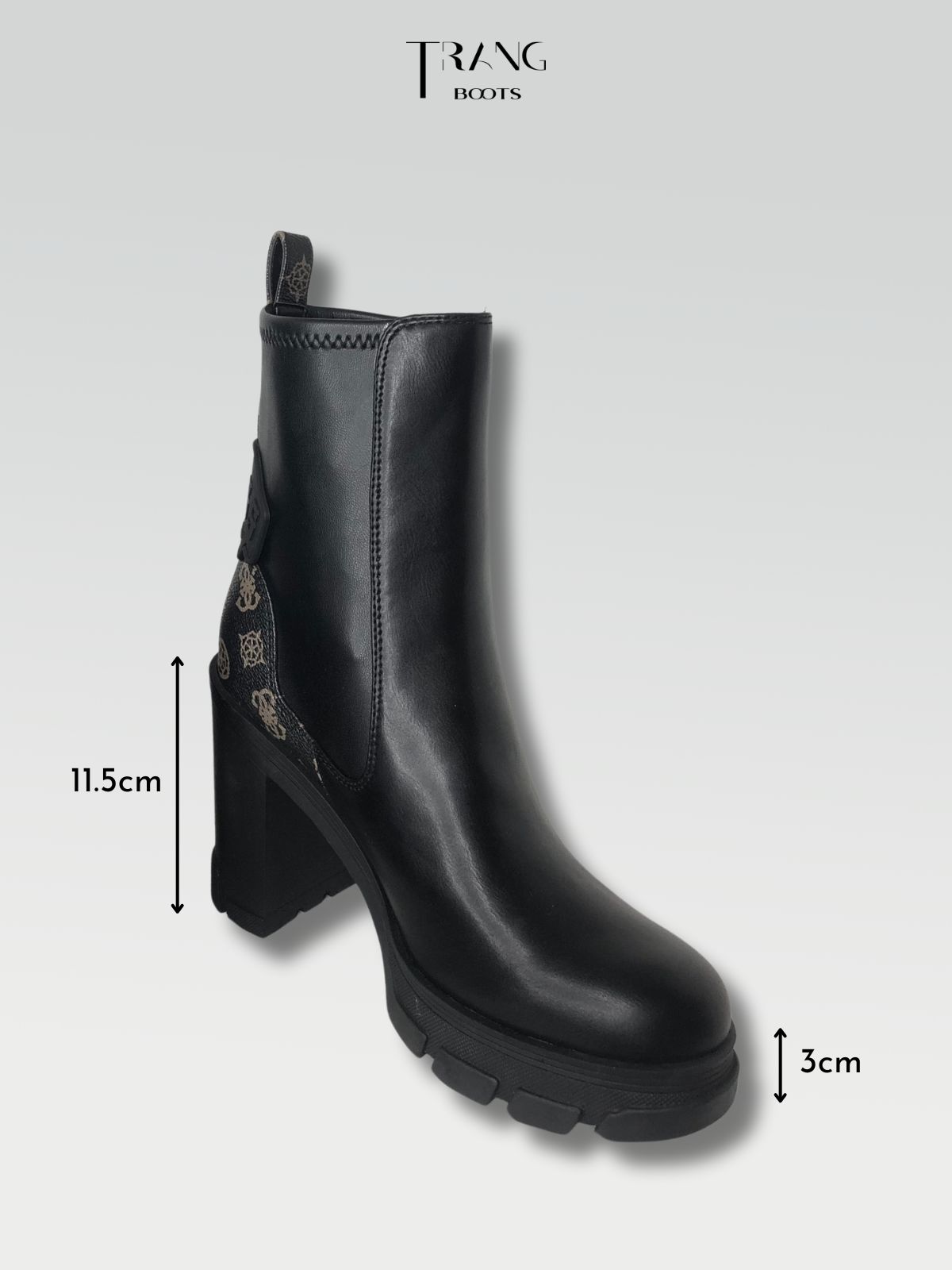 HIGH HEELS BOOTIE - BOOTS CAO GÓT ĐẾ TRỤ CỔ CAO MŨI TRÒN