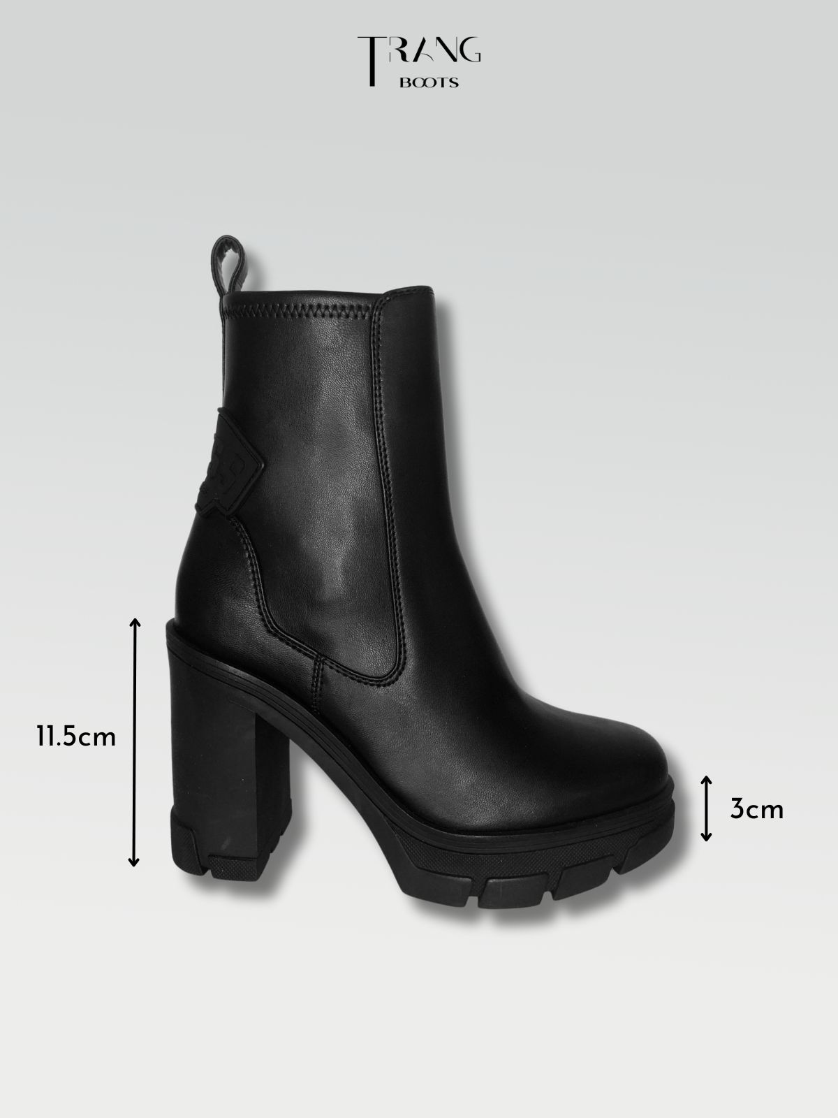 HIGH HEELS BOOTIE - BOOTS CAO GÓT ĐẾ TRỤ CỔ CAO MŨI TRÒN