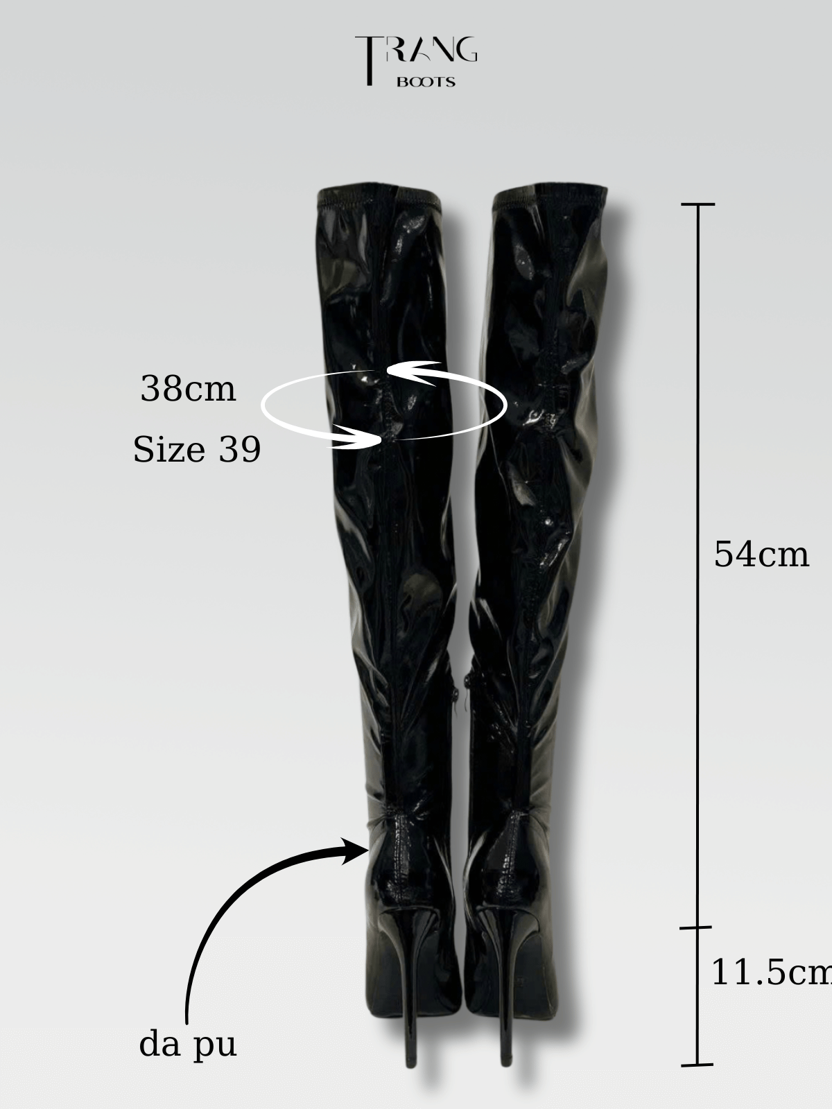 OVER KNEE BOOTS GÓT NHỌN FORM ÔM DA BÓNG