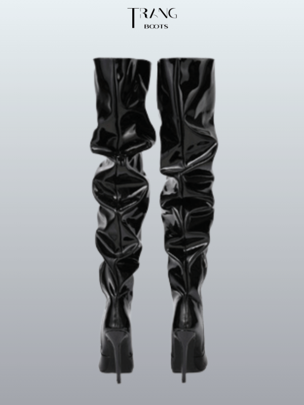 OVER KNEE BOOTS FORM NHÚN GÓT NHỌN ĐEN