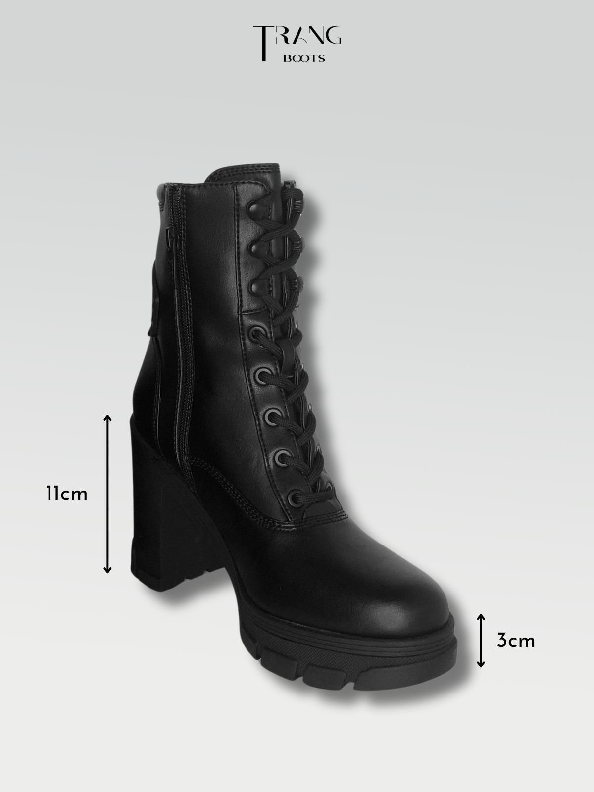 HIGH HEELS BOOTIE - BOOTS CAO GÓT ĐẾ TRỤ CỘT DÂY CỔ CAO