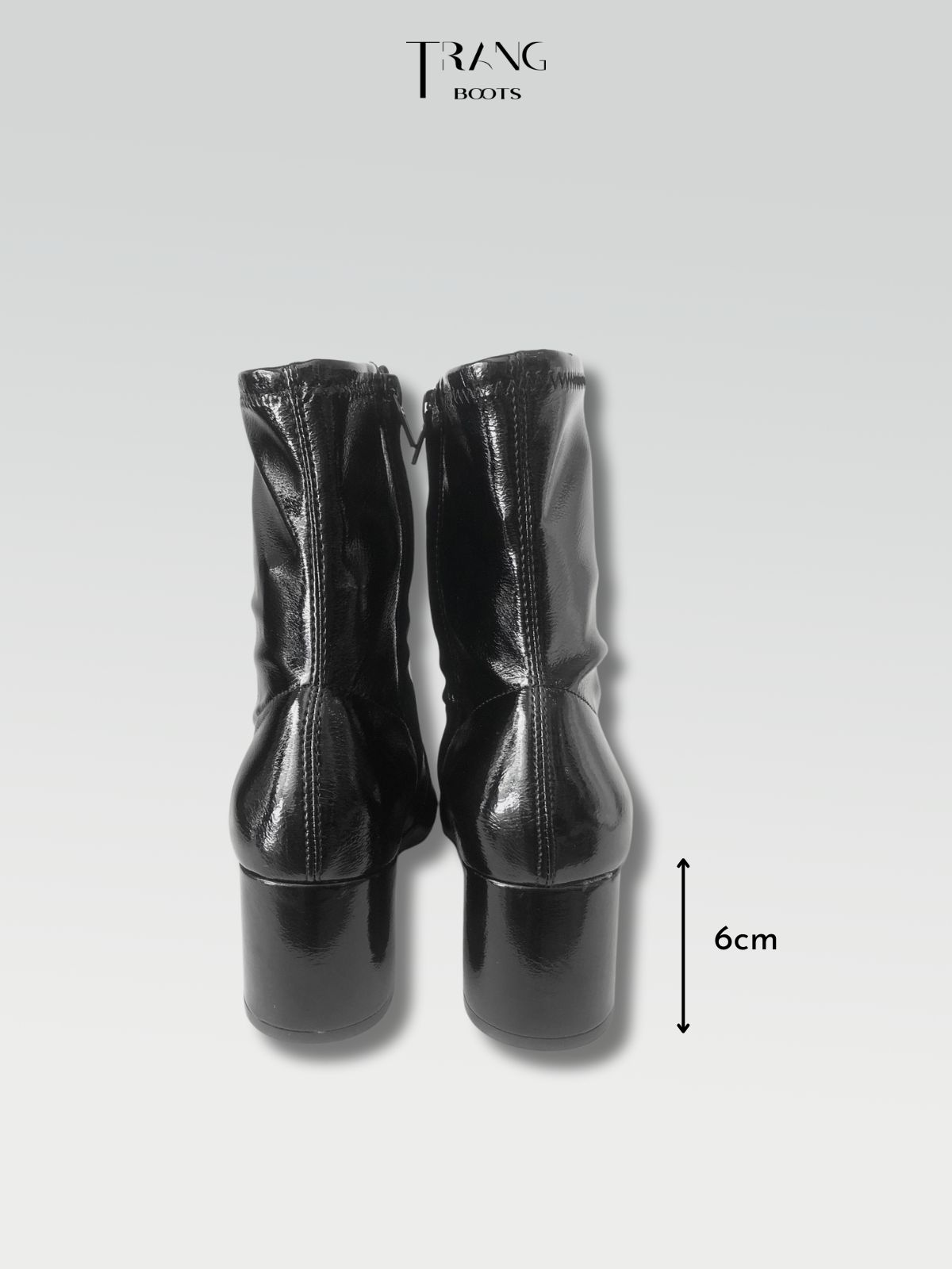 ANKLE BOOTS GLOSS LEATHER HIGH HEELS - BOOTS GIẢ DA BÓNG CỔ NGẮN CAO GÓT