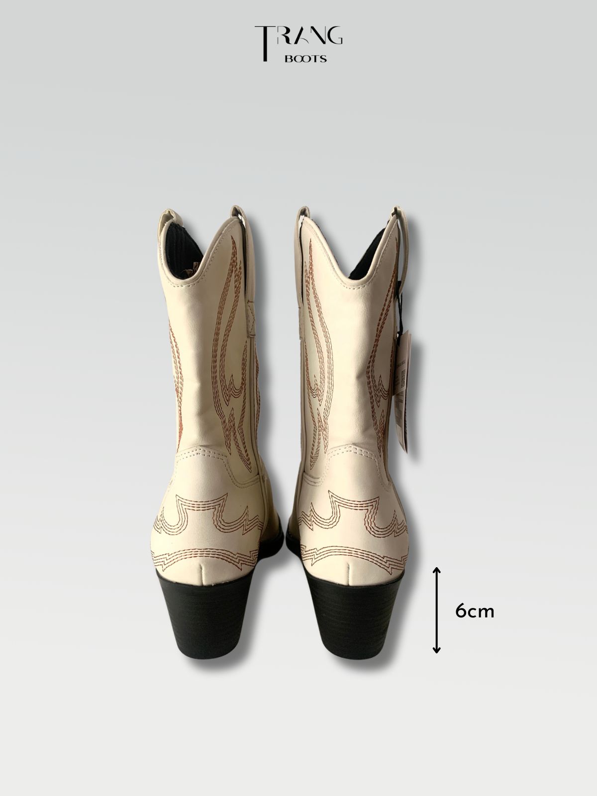 LEATHER COWBOY BOOTS NUDE - BOOTS CAO BỒI DA MỜ MÀU NUDE