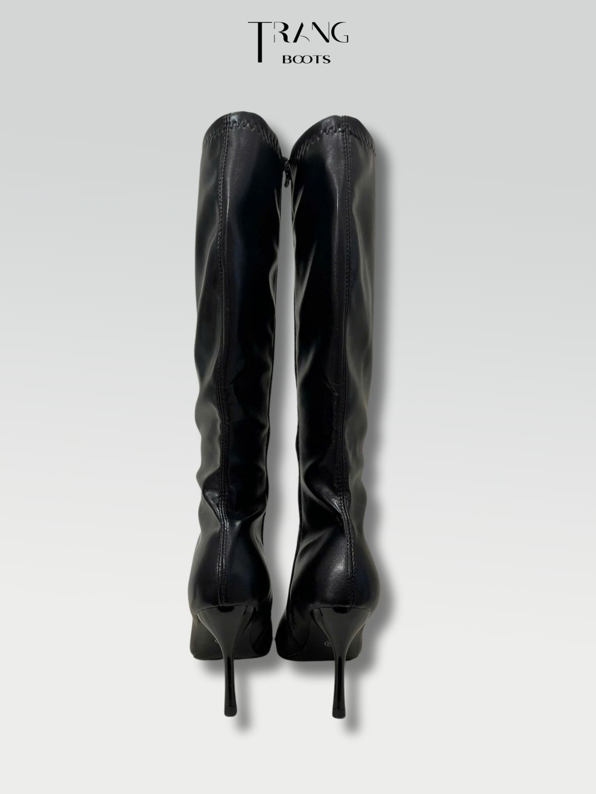 KNEE BOOTS GÓT NHỌN DA MỜ FORM ÔM CHÂN MÀU ĐEN