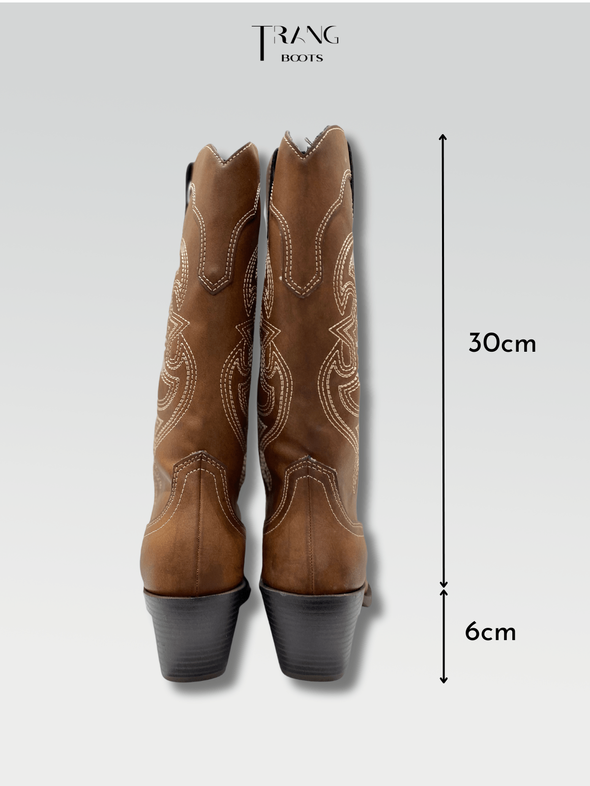 LEATHER COWBOY BOOTS BROWN - BOOTS CAO BỒI DA MỜ MÀU NÂU