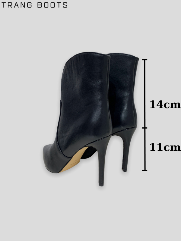 HIGHHEEL BOOTS NINE WEST DA MỜ CỔ XÉO GÓT NHỌN 10CM