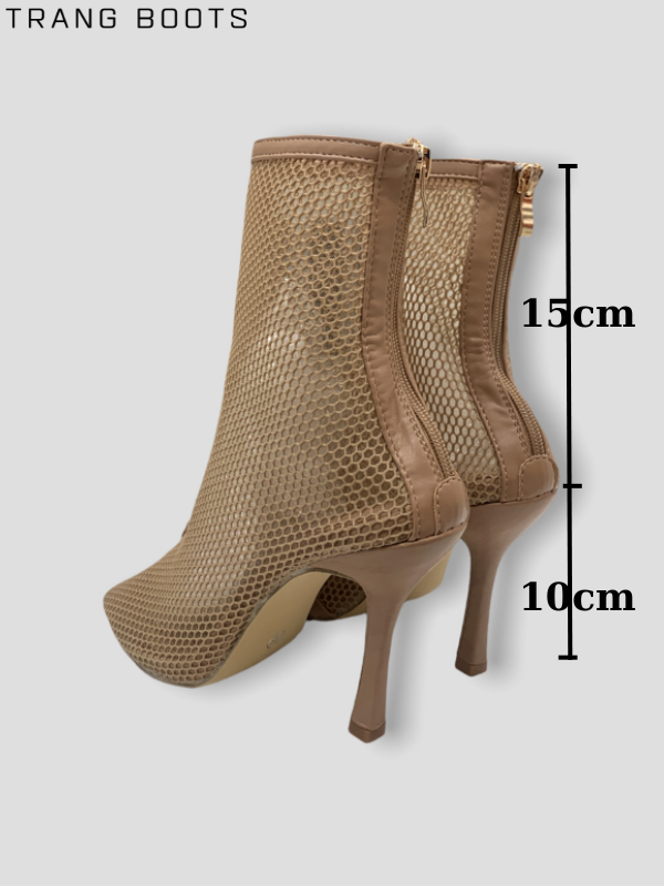 HIGHHEEL BOOTS LƯỚI MŨI VUÔNG GÓT 10CM