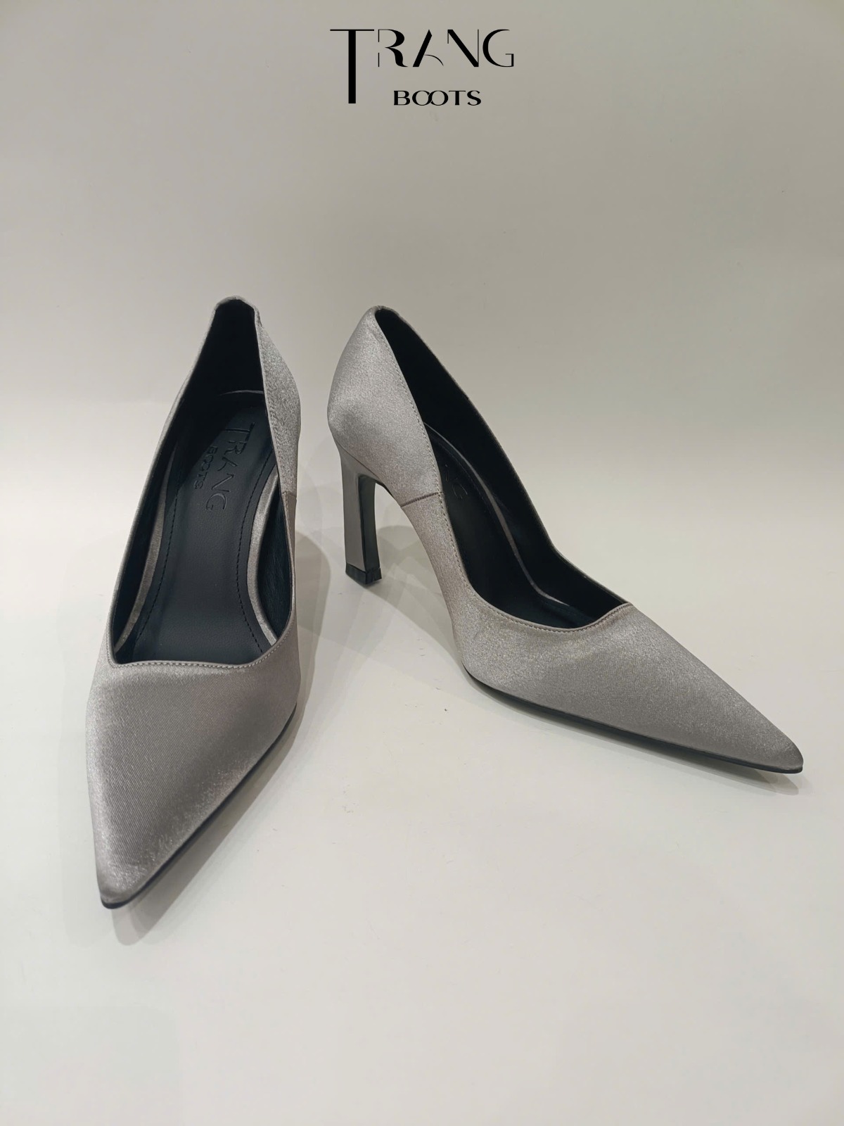 CHARLOTTE SATIN PUMPS - MOON SLIVER