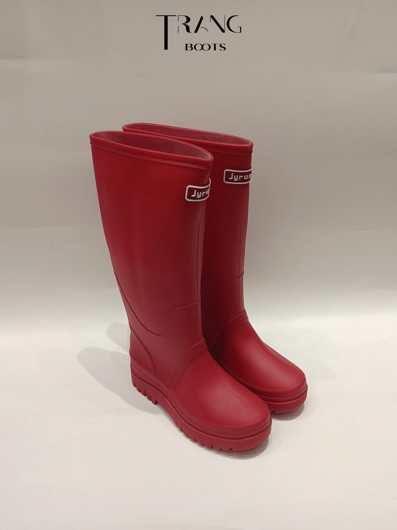 CRIMSON TALL RAIN BOOTS - ỦNG CAO SU CỔ CAO MÀU ĐỎ