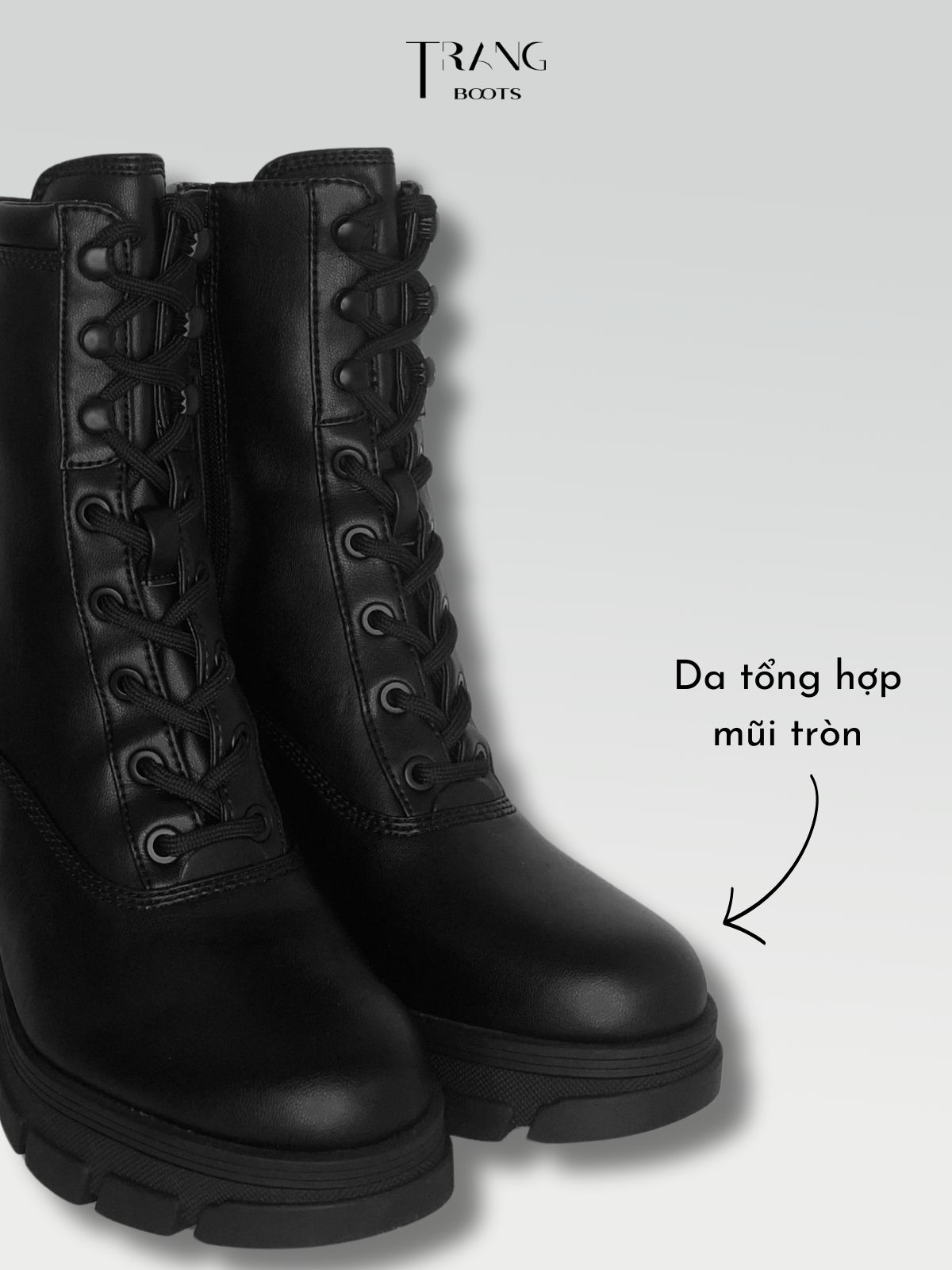 HIGH HEELS BOOTIE - BOOTS CAO GÓT ĐẾ TRỤ CỘT DÂY CỔ CAO