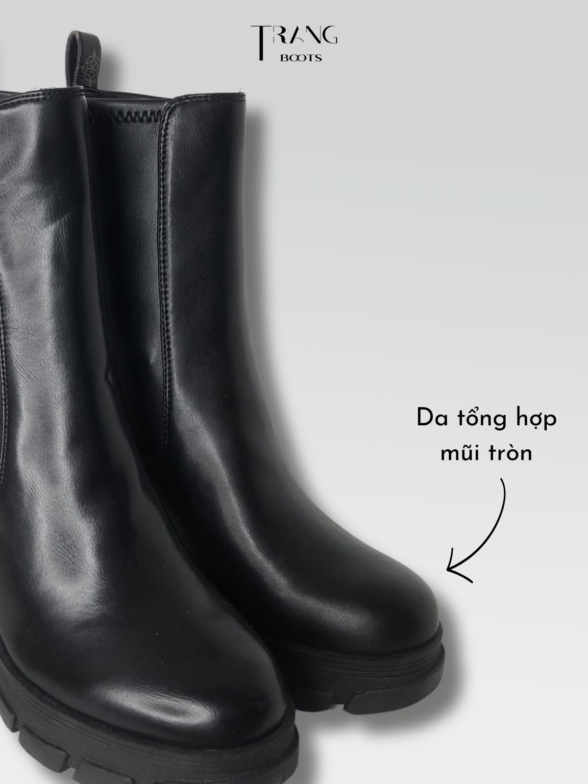 HIGH HEELS BOOTIE - BOOTS CAO GÓT ĐẾ TRỤ CỔ CAO MŨI TRÒN