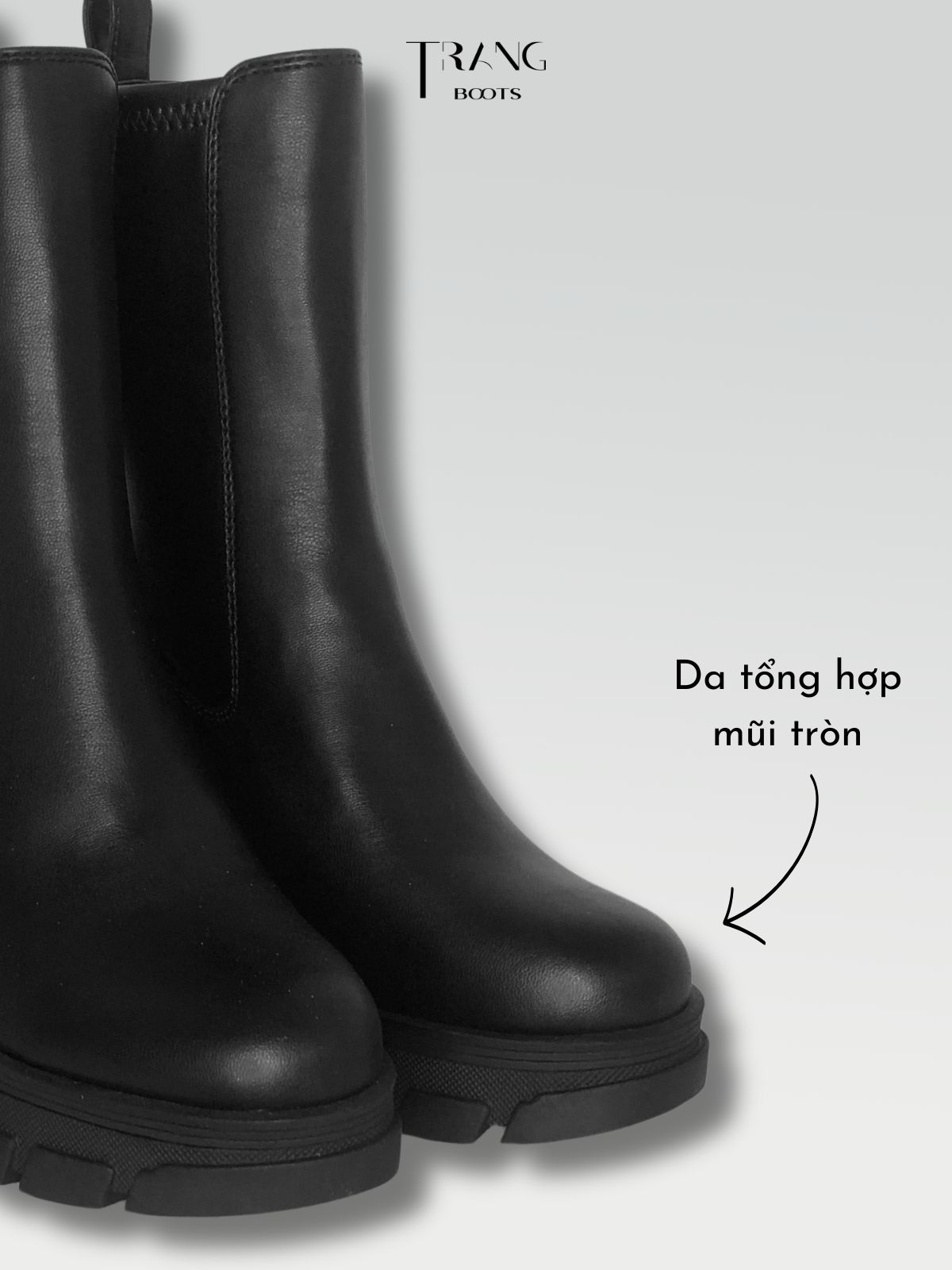 HIGH HEELS BOOTIE - BOOTS CAO GÓT ĐẾ TRỤ CỔ CAO MŨI TRÒN