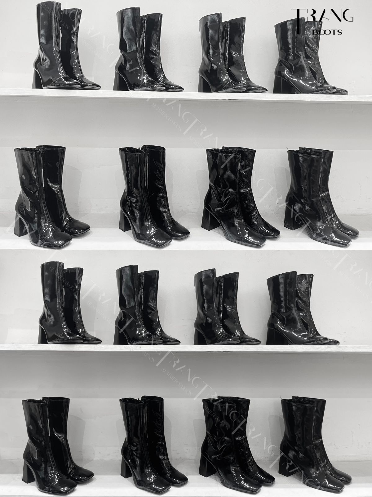 ANKLE BOOTS ZARA ĐẾ TRỤ DA BÓNG