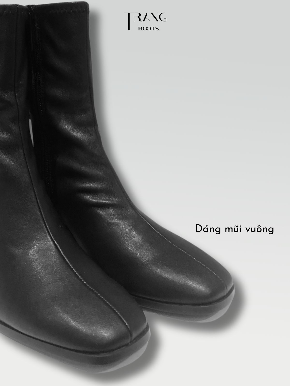 ANKLE BOOTS BLACK - BOOTS MŨI VUÔNG MÀU ĐEN
