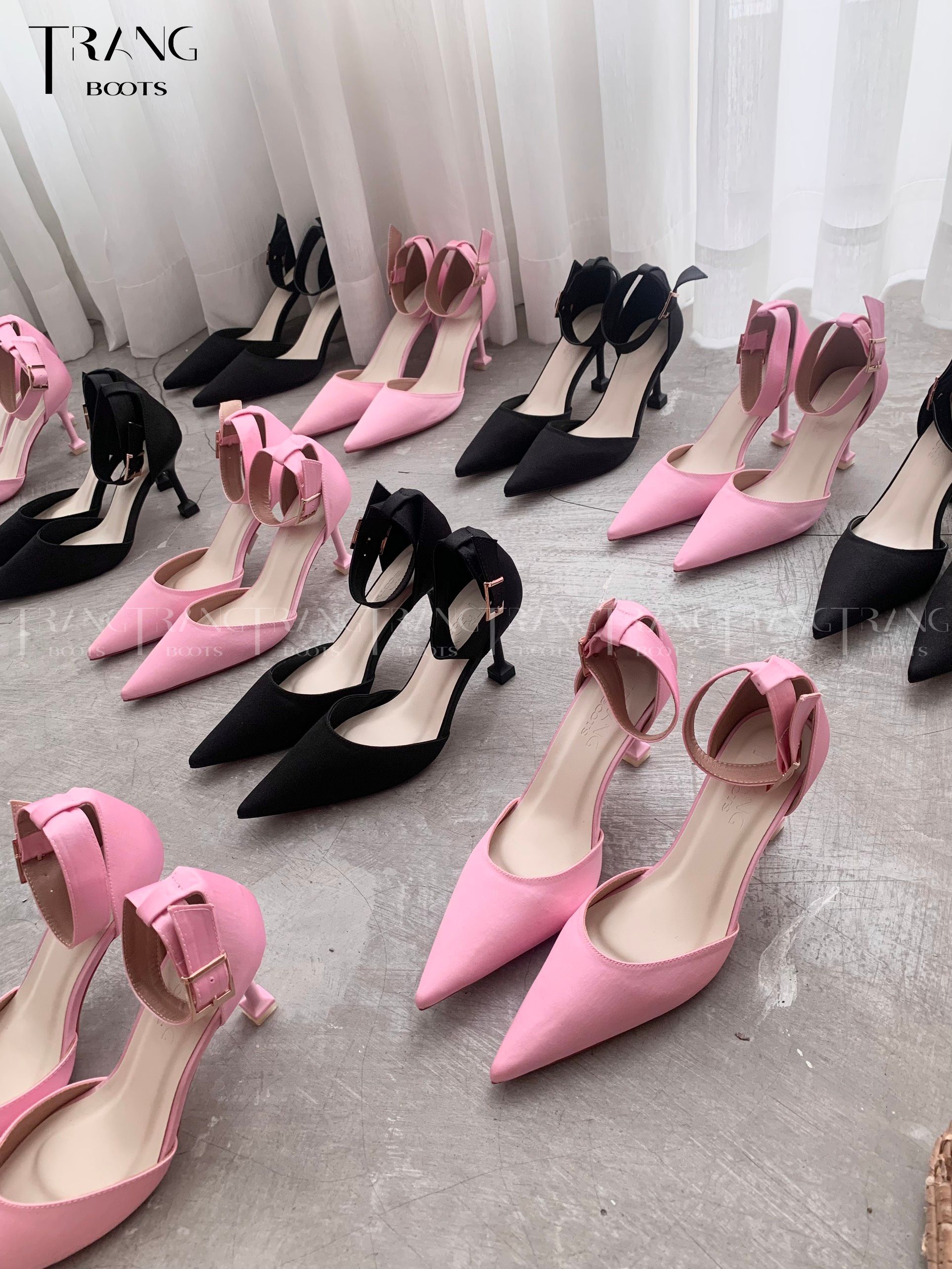 LISA HIGH-HEELS - GIÀY CAO GÓT MŨI NHỌN LỤA SATIN LISA HỒNG