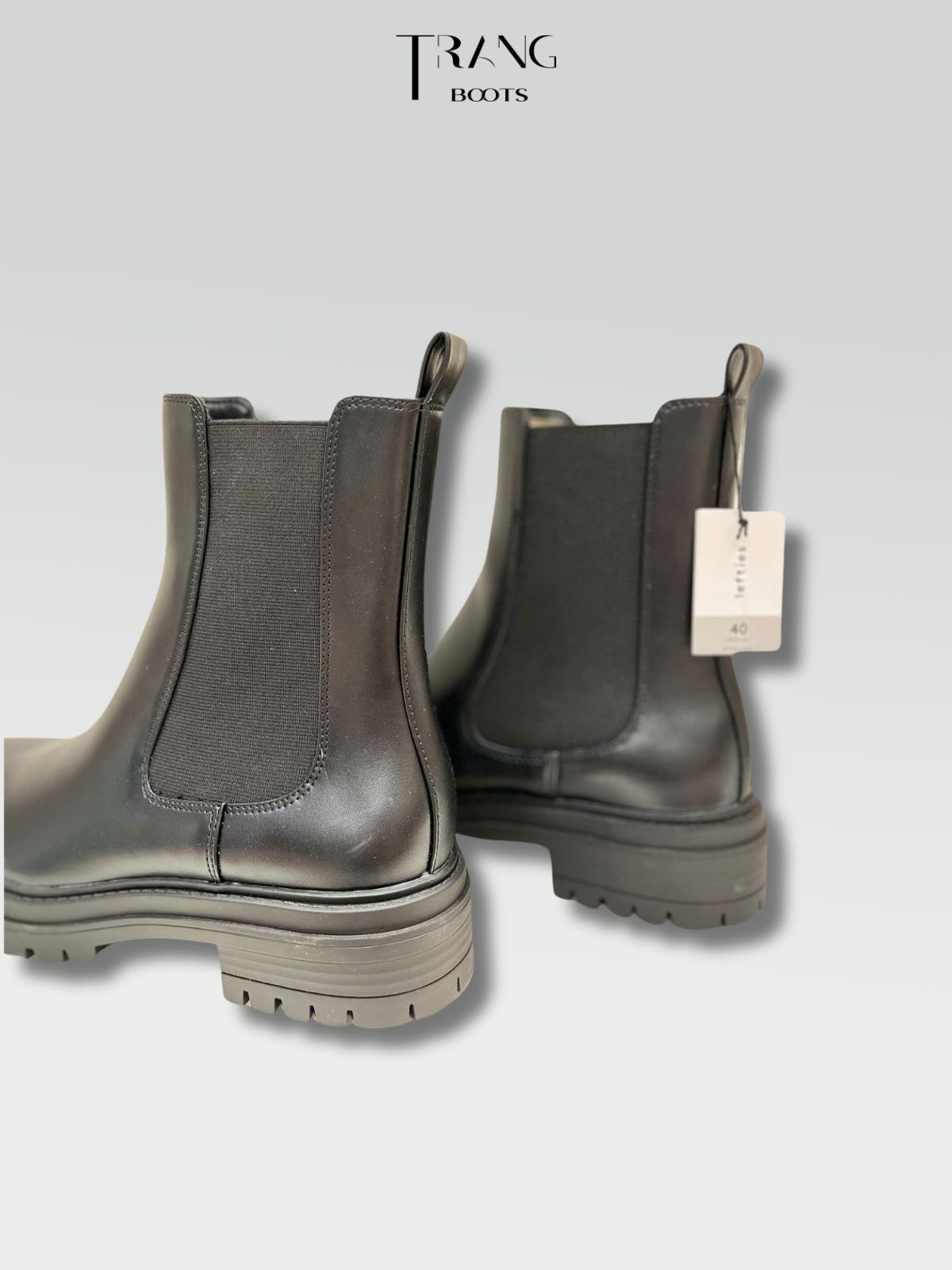 CHELSEA BOOTS LEFTIES MŨI TRÒN MÀU ĐEN