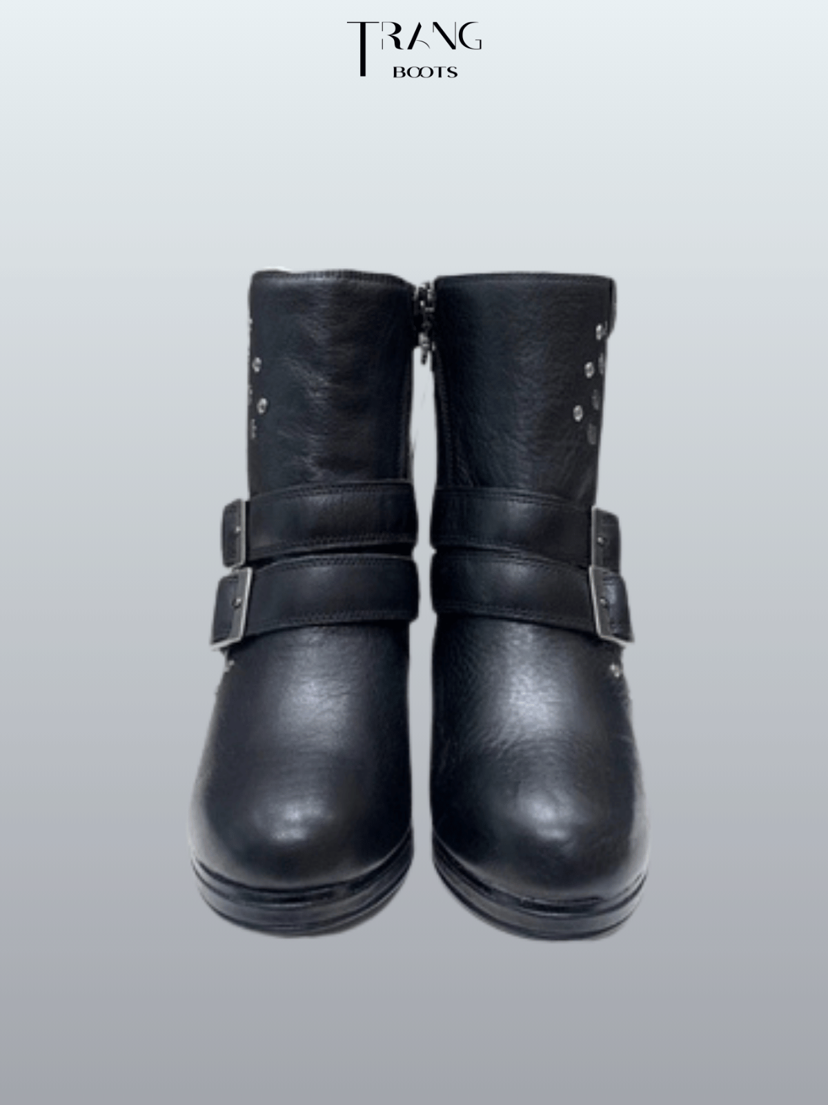 HIGH-HEEL ANKLE BOOTS HARLEY-DAVIDSON MŨI TRÒN GÓT NHỌN