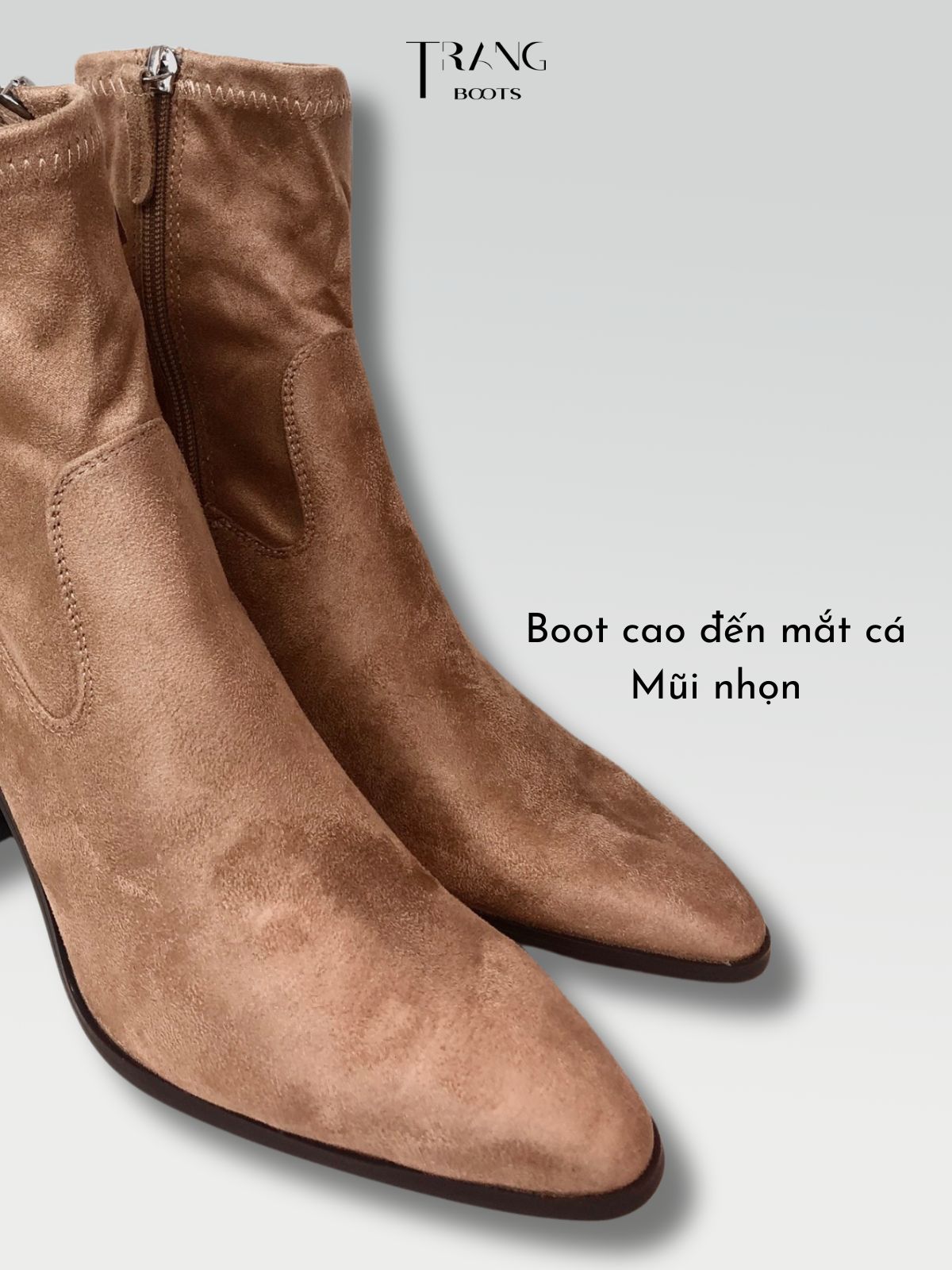 HIGH-HEEL SOCK ANKLE BOOTS - BOOTS CỔ NGẮN CHẤT DA