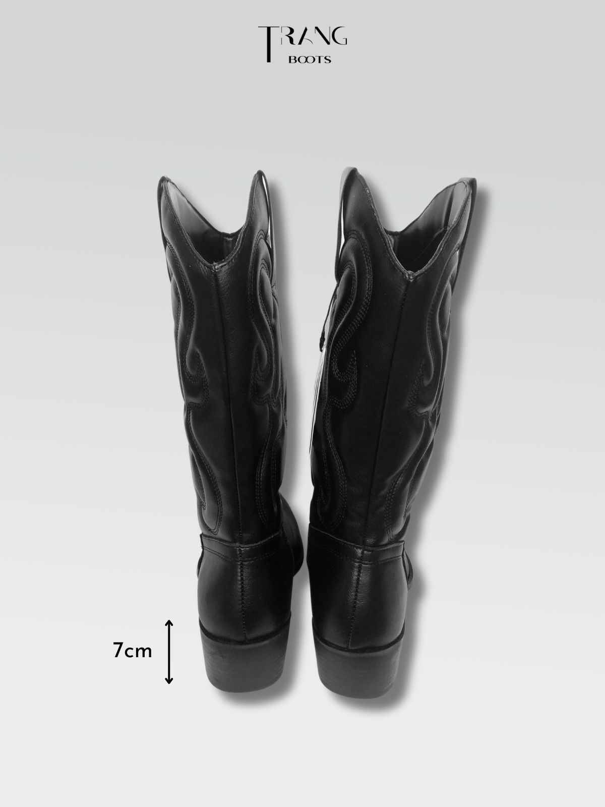 LEATHER COWBOY BOOTS BLACK