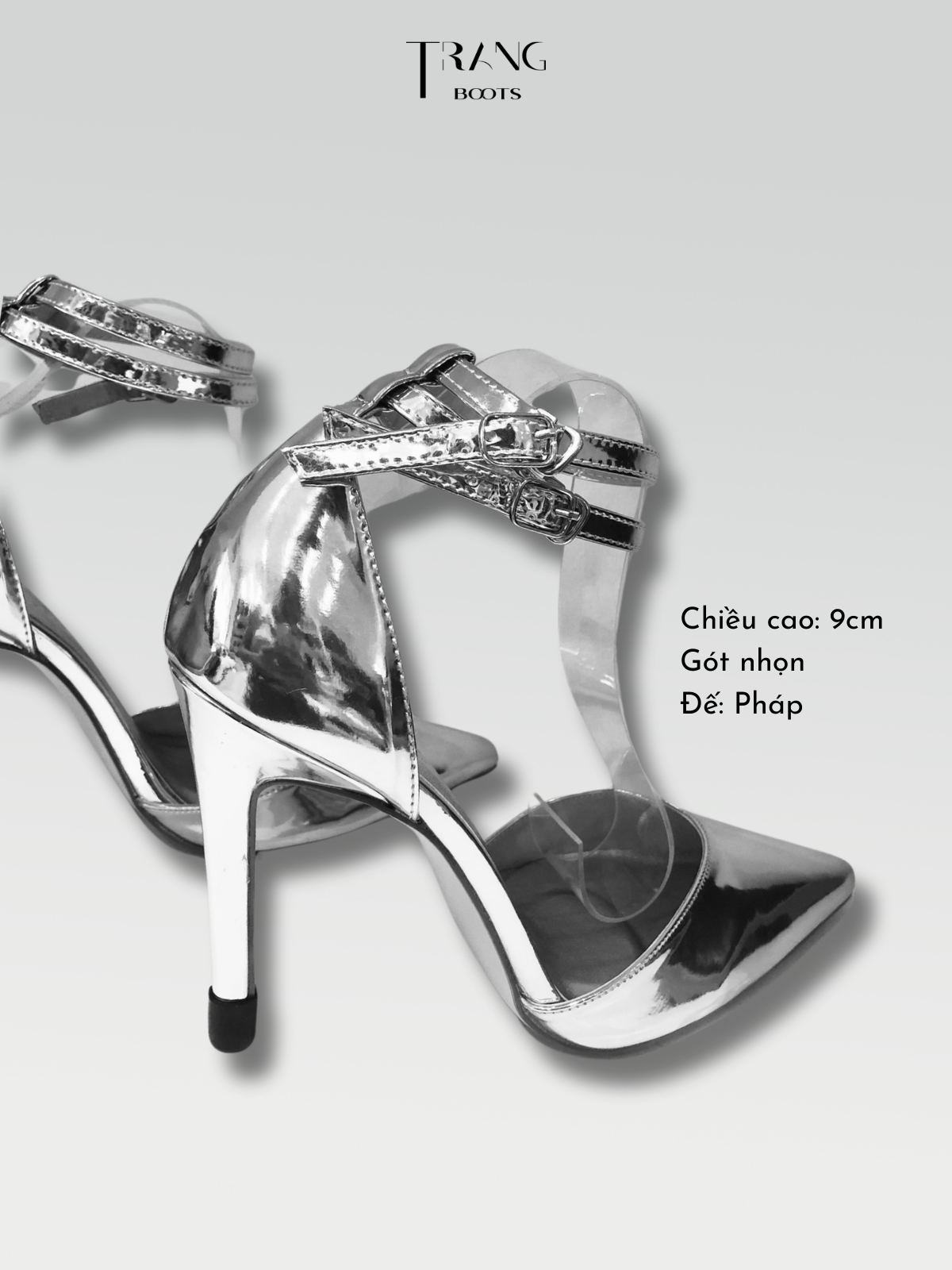 GIÀY CAO GÓT MŨI NHỌN QUEEN PHIÊN BẢN 2.0 BẠC