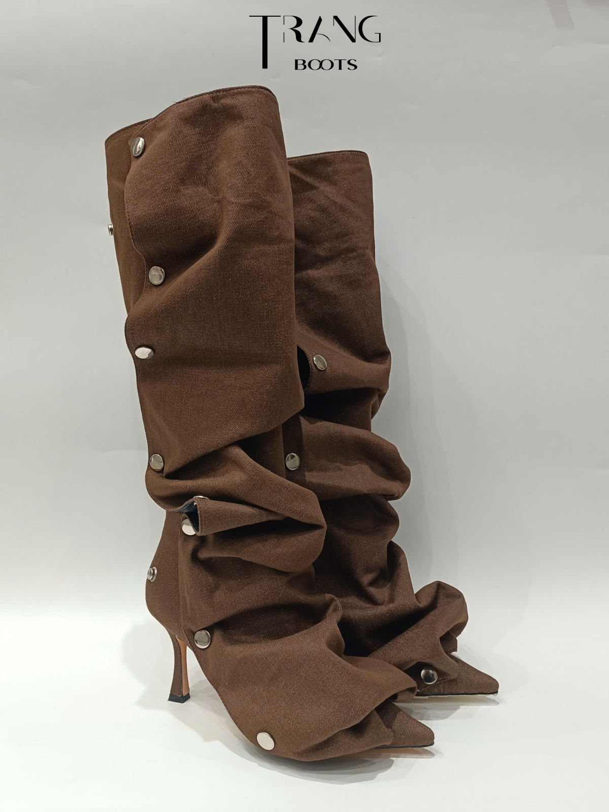 FANCY KNEE BOOTS PHOM NHÚN DENIM