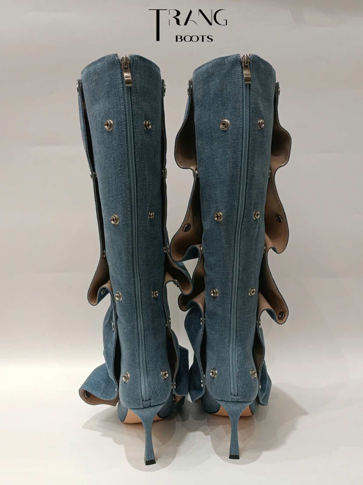 FANCY KNEE BOOTS PHOM NHÚN DENIM