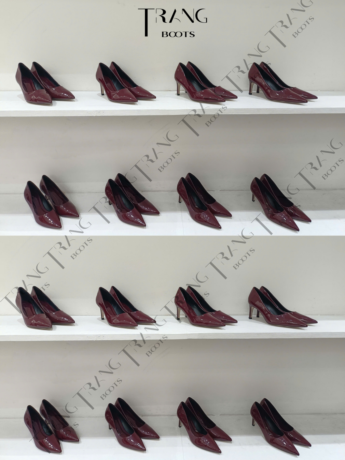 KATE PUMP HIGHHEELS - GIÀY CAO GÓT PUMP KATE - ĐỎ VANG 7 -8CM