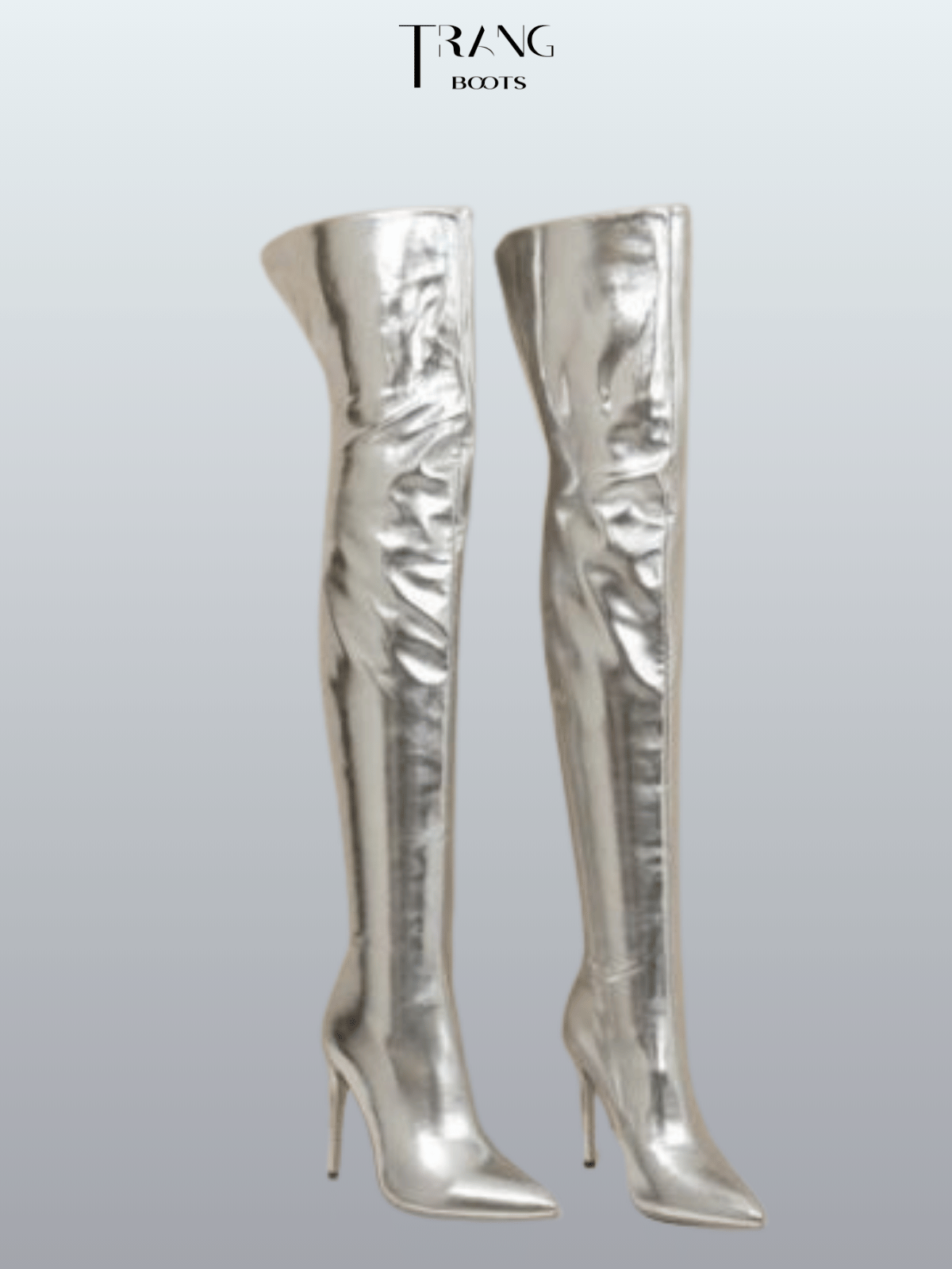 OVER KNEE BOOTS METALLIC GÓT NHỌN MÀU BẠC