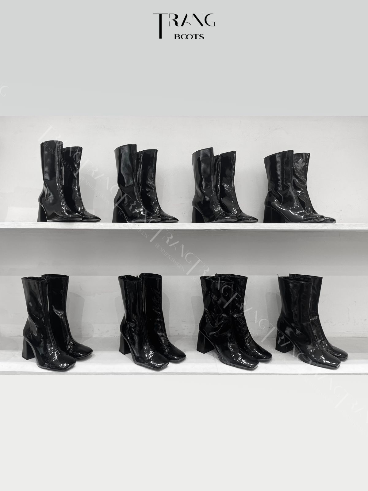 ANKLE BOOTS ZARA ĐẾ TRỤ DA BÓNG