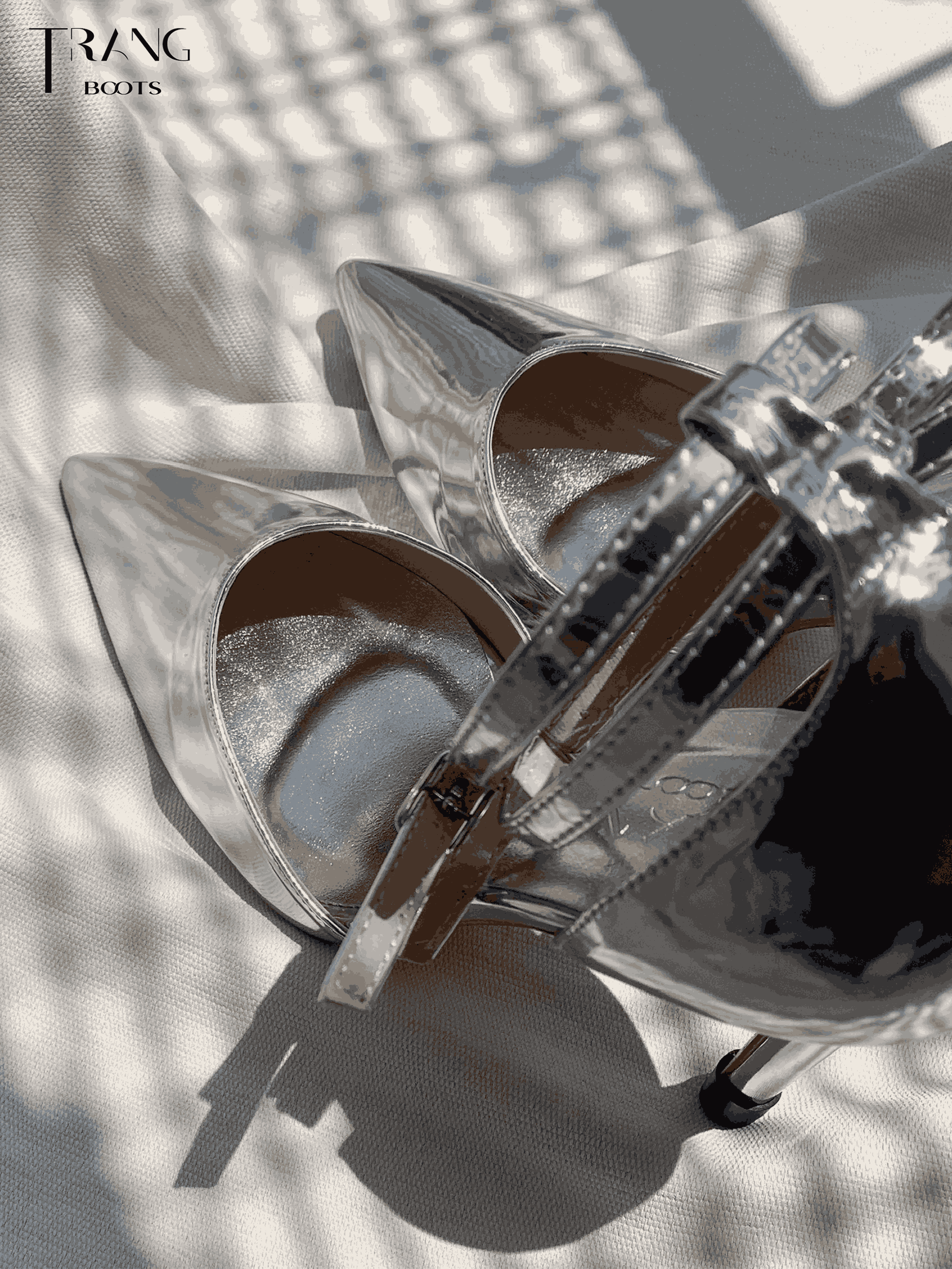 GIÀY CAO GÓT MŨI NHỌN QUEEN PHIÊN BẢN 2.0 BẠC