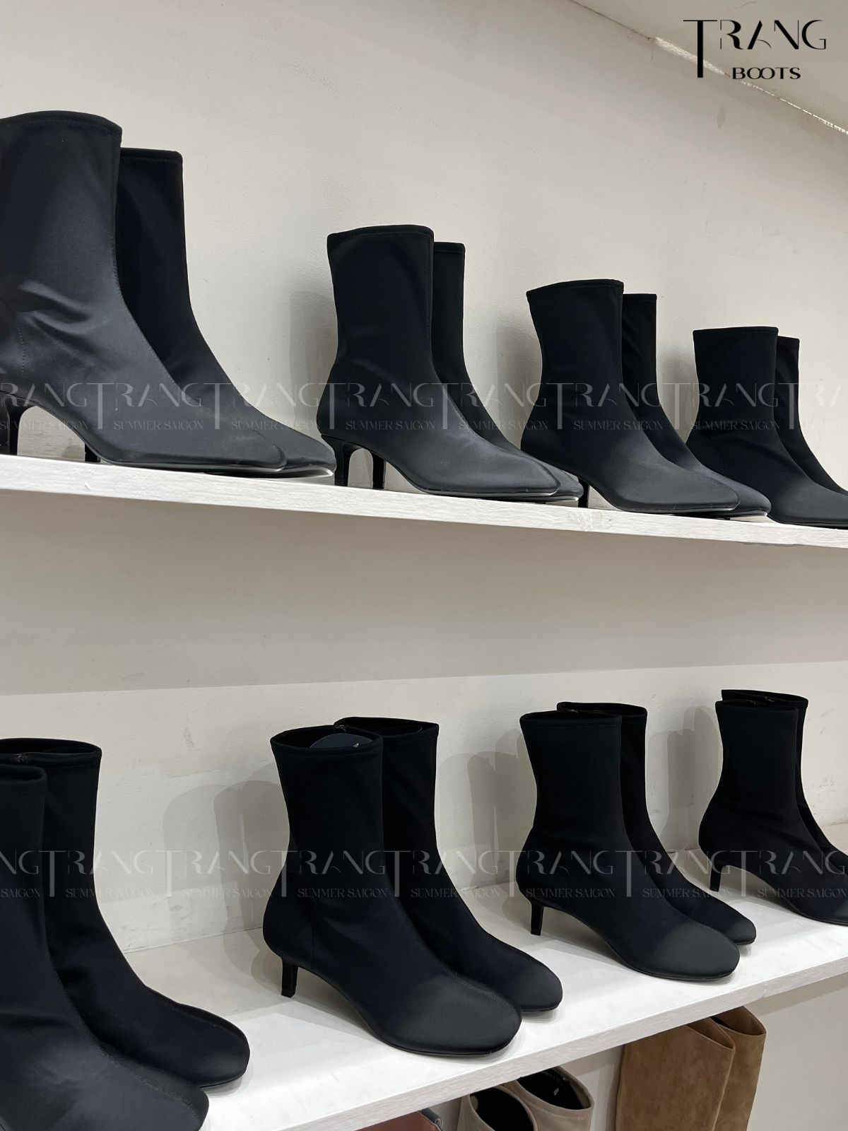 HIGHHEELS BOOTS ZARA GÓT NHỌN MŨI TRÒN