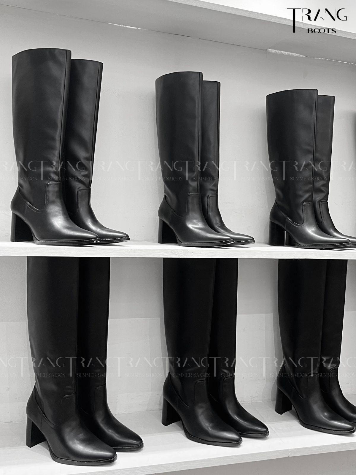 KNEE BOOTS LEFTIES GÓT TRỤ MŨI NHỌN