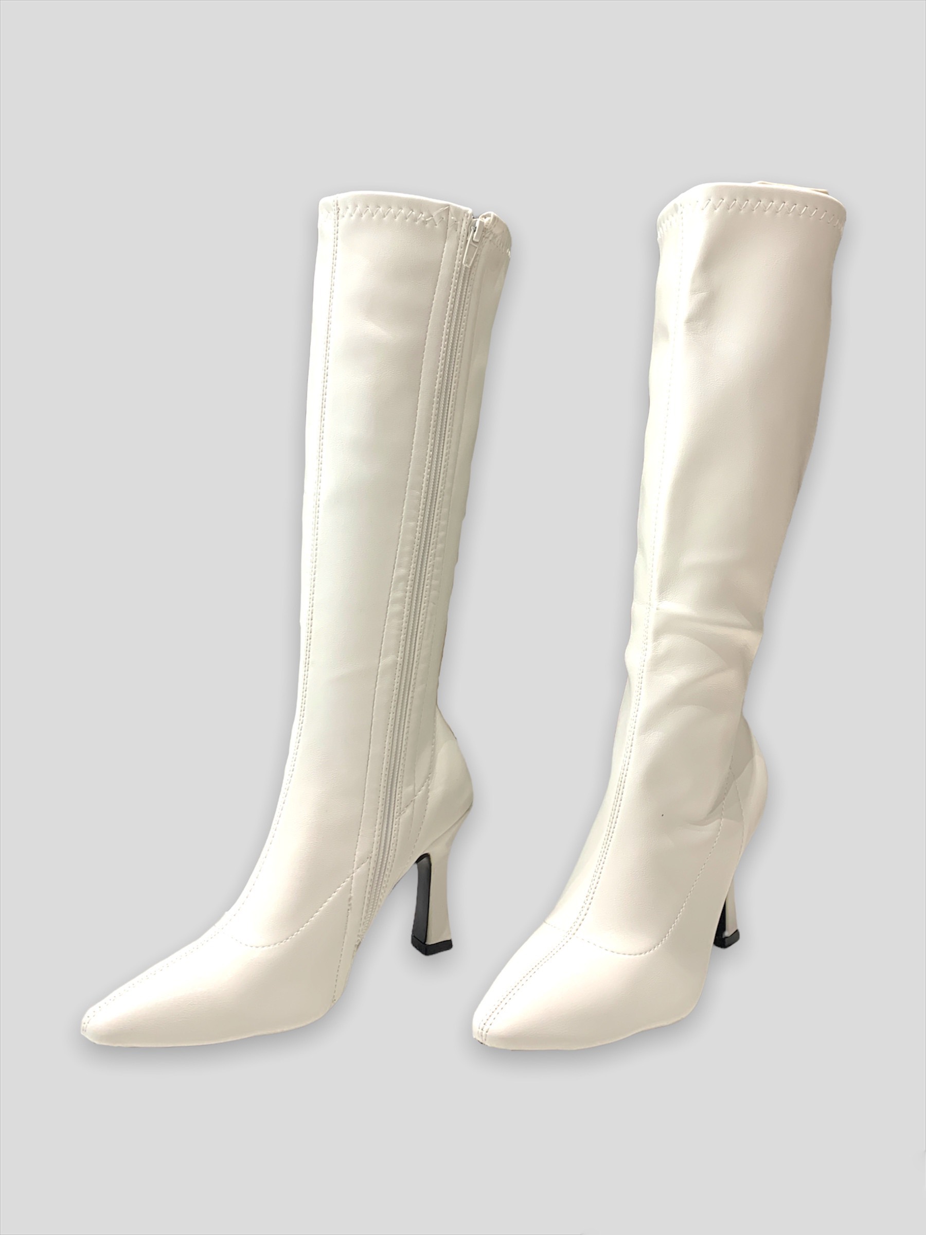 KNEE BOOTS MŨI NHỌN DA MỜ GÓT TRỤ NHỎ