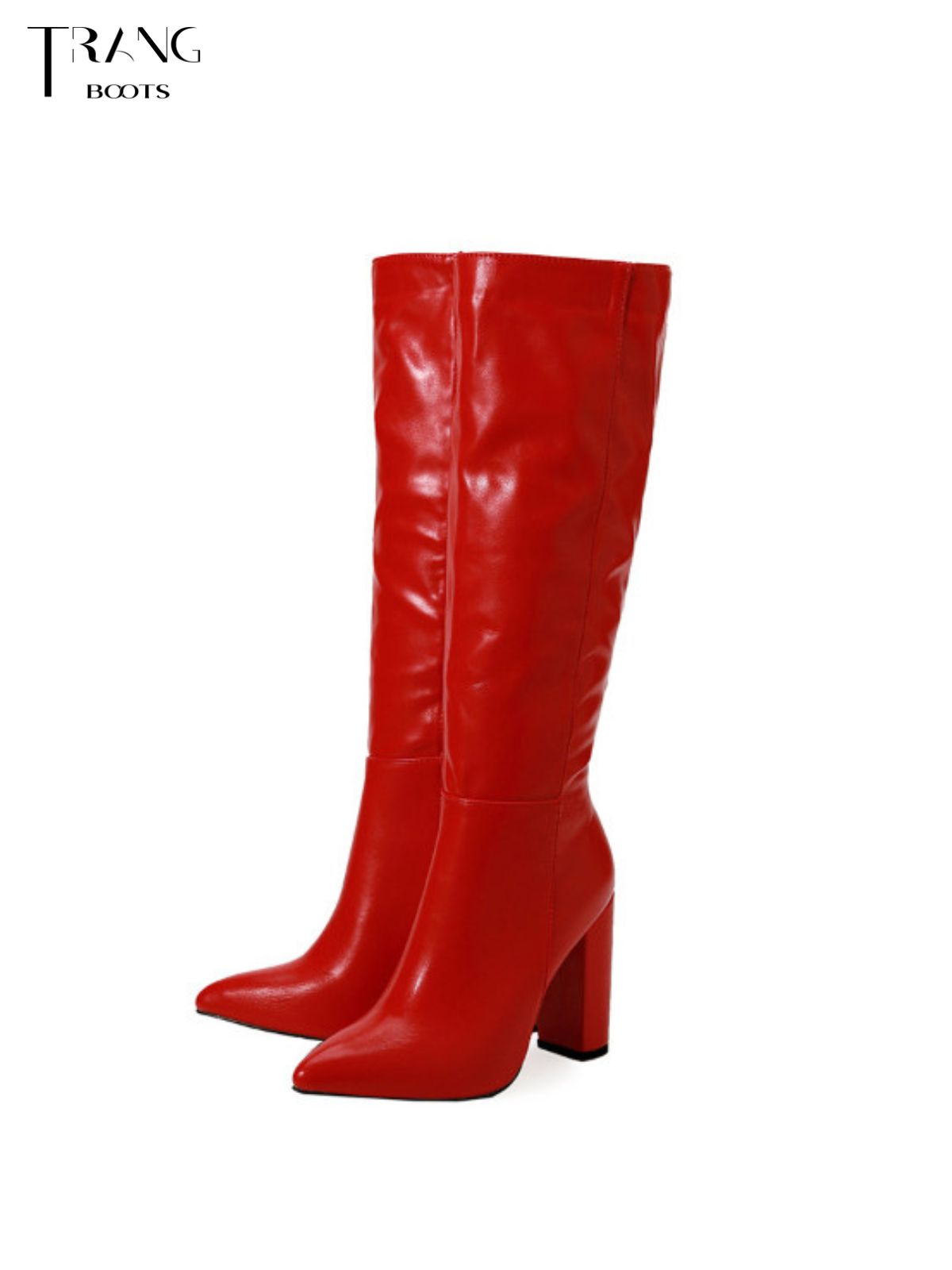 KNEE BOOTS DA MỜ MŨI NHỌN GÓT TRỤ BASIC