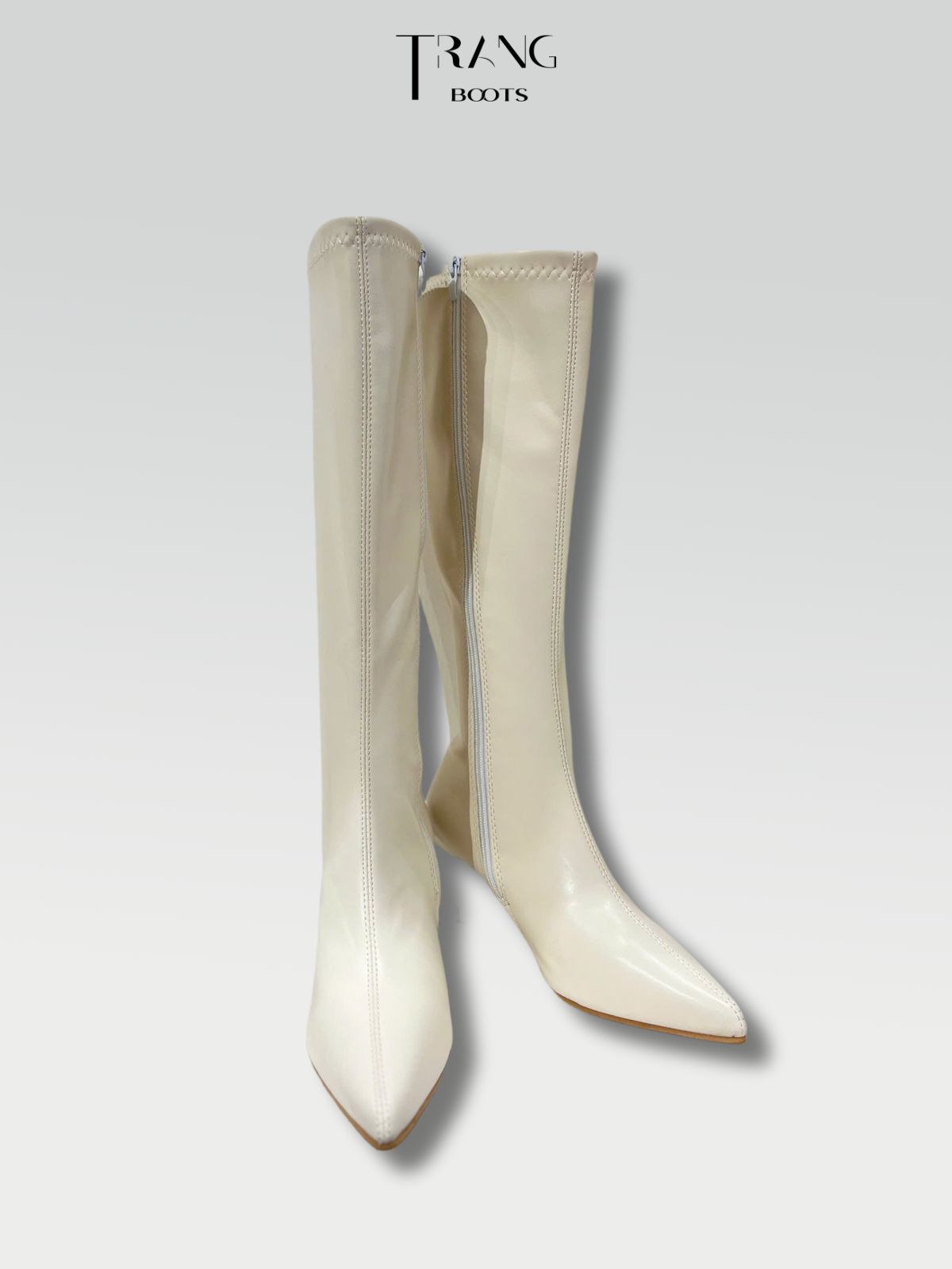 KNEE BOOTS GÓT NHỌN DA MỜ FORM ÔM CHÂN MÀU ĐEN