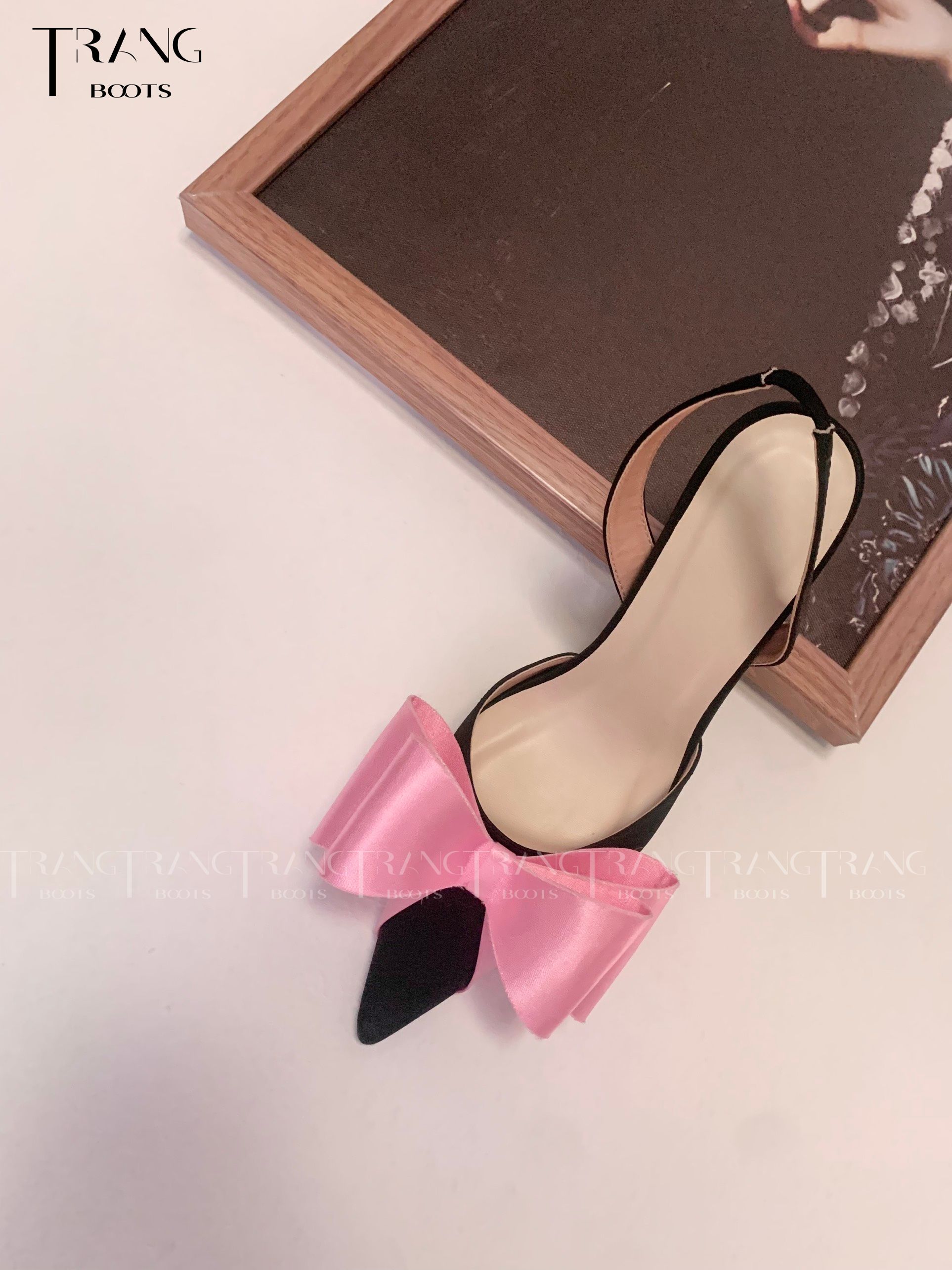 GIÀY CAO GÓT MŨI NHỌN PHỐI NƠ SANG TRỌNG GÓT 7CM LISA PHIÊN BẢN 2.0