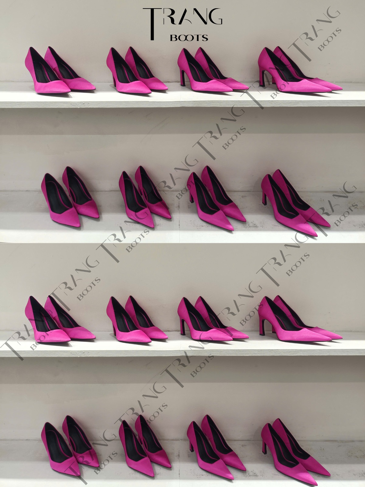 CHARLOTTE SATIN PUMPS - ROYAL FUCHSIA