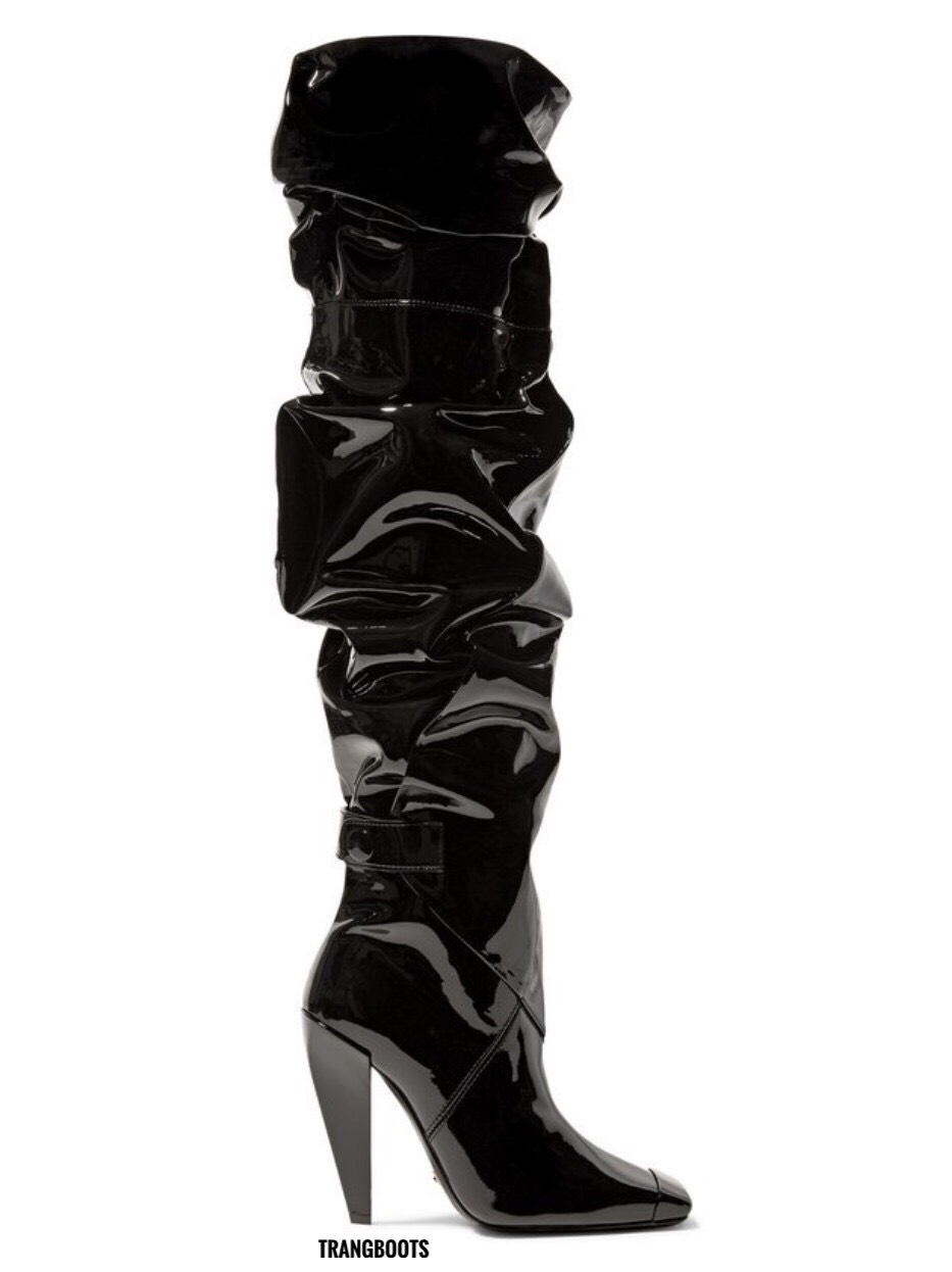 OVER KNEE BOOTS MŨI VUÔNG DA BÓNG PHOM NHÚN
