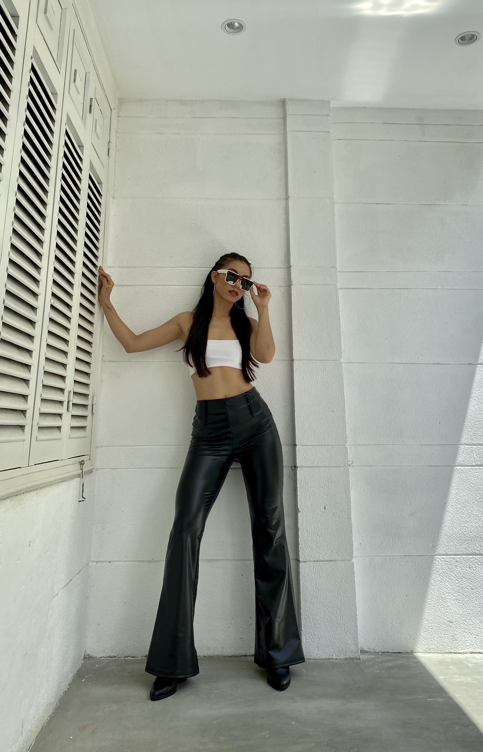 QUẦN DA DÀI ỐNG LOE