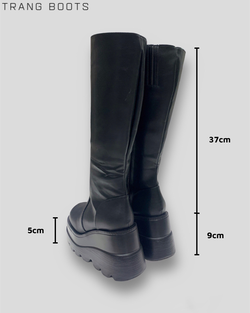 KNEE BOOTS PLATFORM DA MỜ