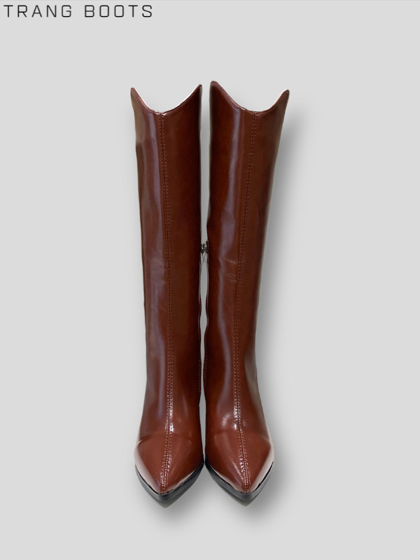 KNEE BOOTS CỔ V MŨI NHỌN