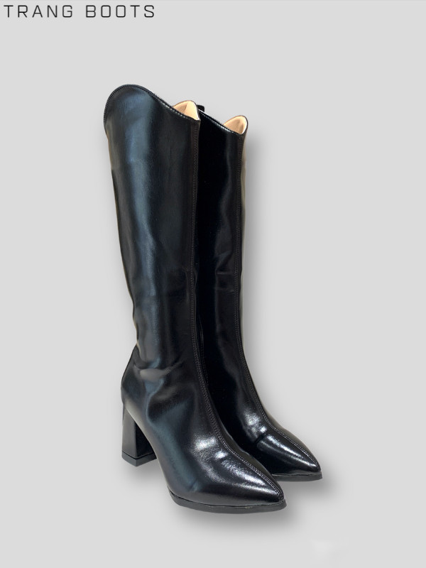 KNEE BOOTS CỔ V MŨI NHỌN