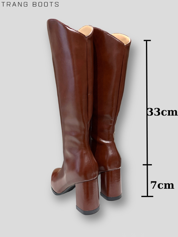 KNEE BOOTS CỔ V MŨI NHỌN