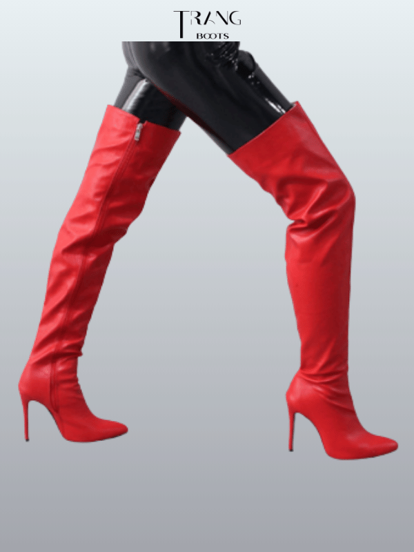 OVER KNEE BOOTS GÓT NHỌN MŨI NHỌN ĐỎ