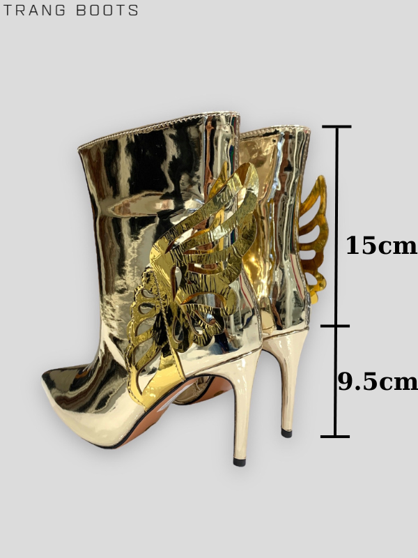 HIGHHEELS BOOTS METALLIC BUTTERFLY