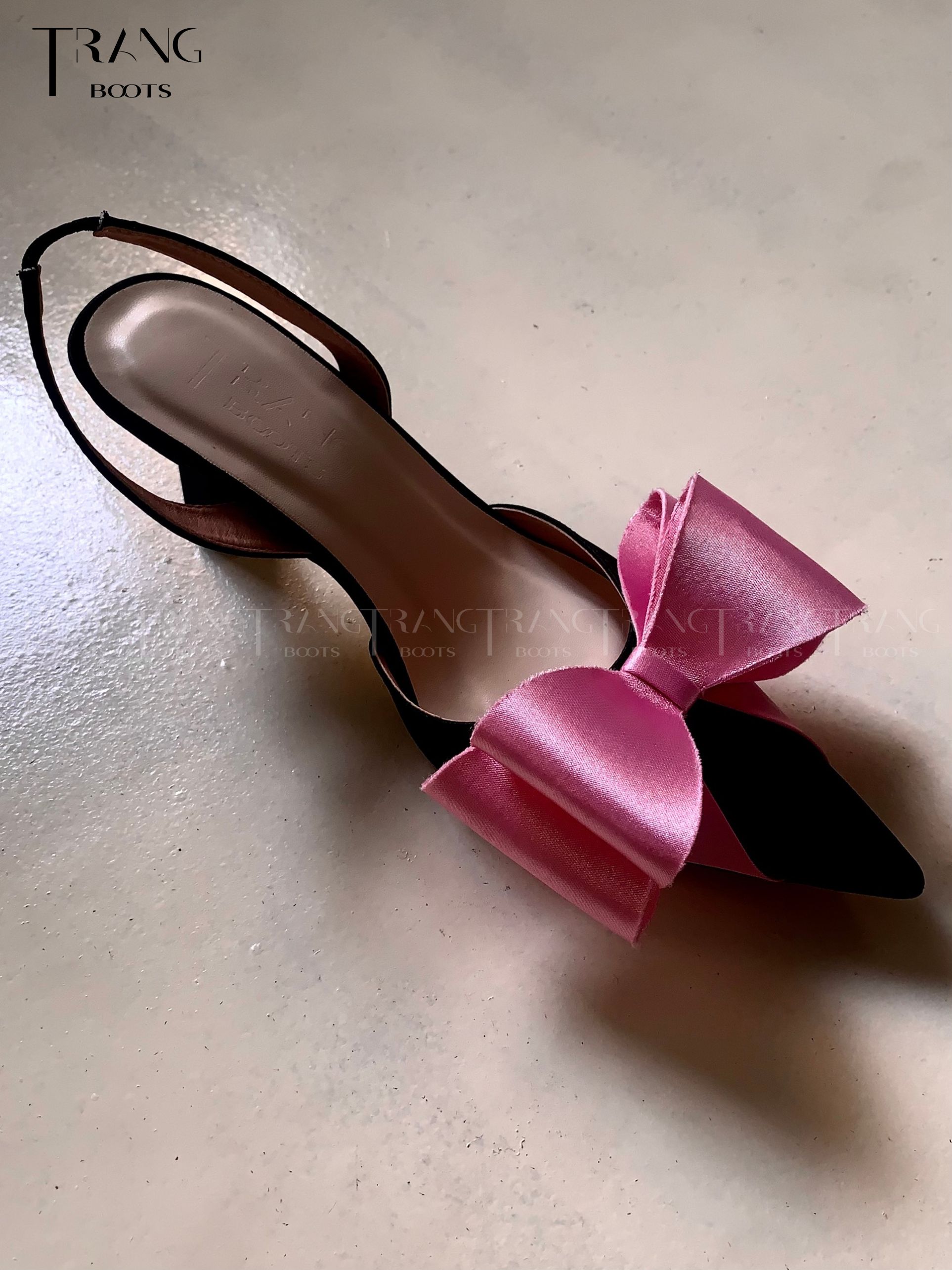 GIÀY CAO GÓT MŨI NHỌN PHỐI NƠ SANG TRỌNG GÓT 7CM LISA PHIÊN BẢN 2.0