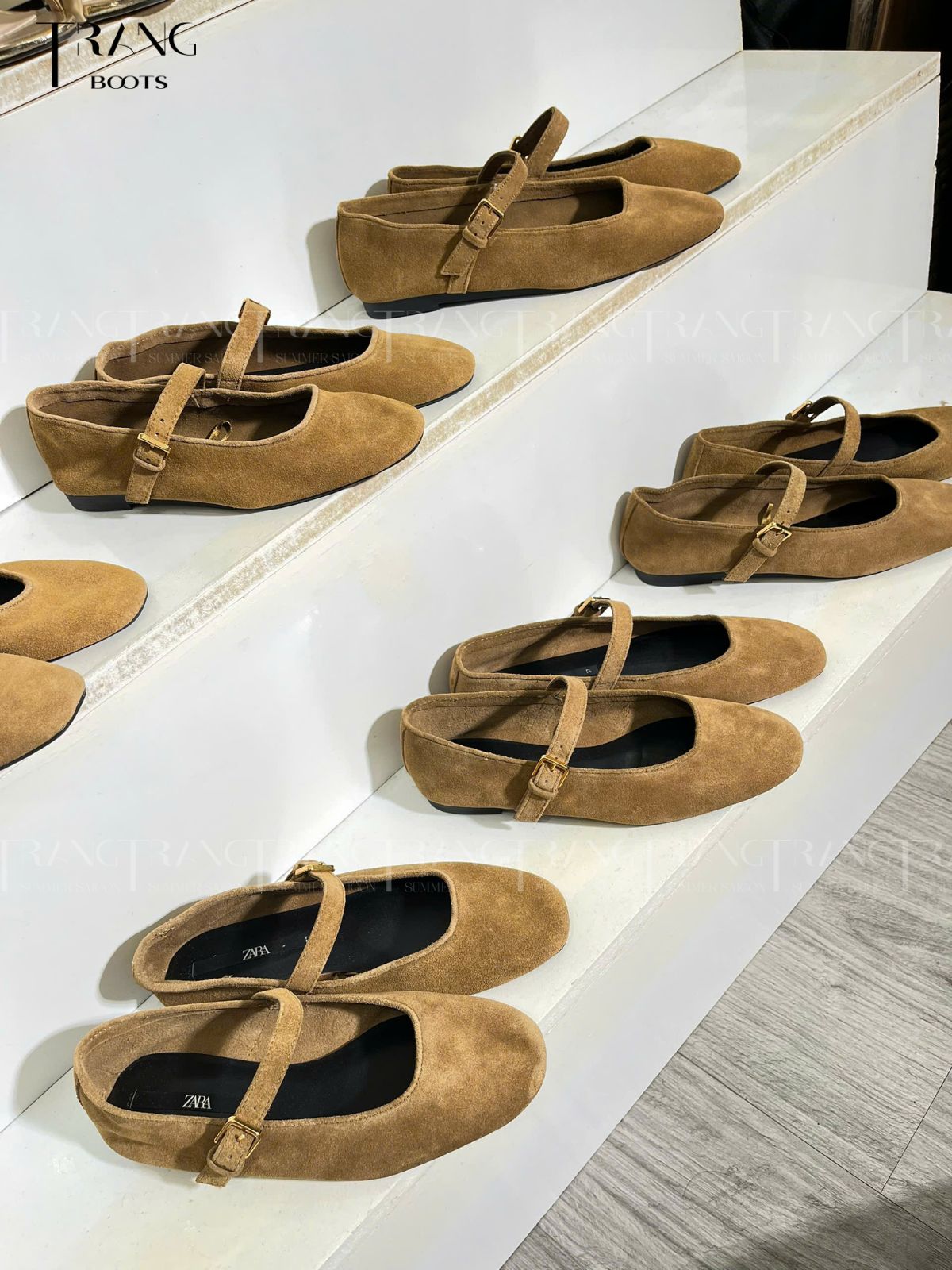 GIÀY MARY JANES BỆT DA THẬT MÀU NÂU