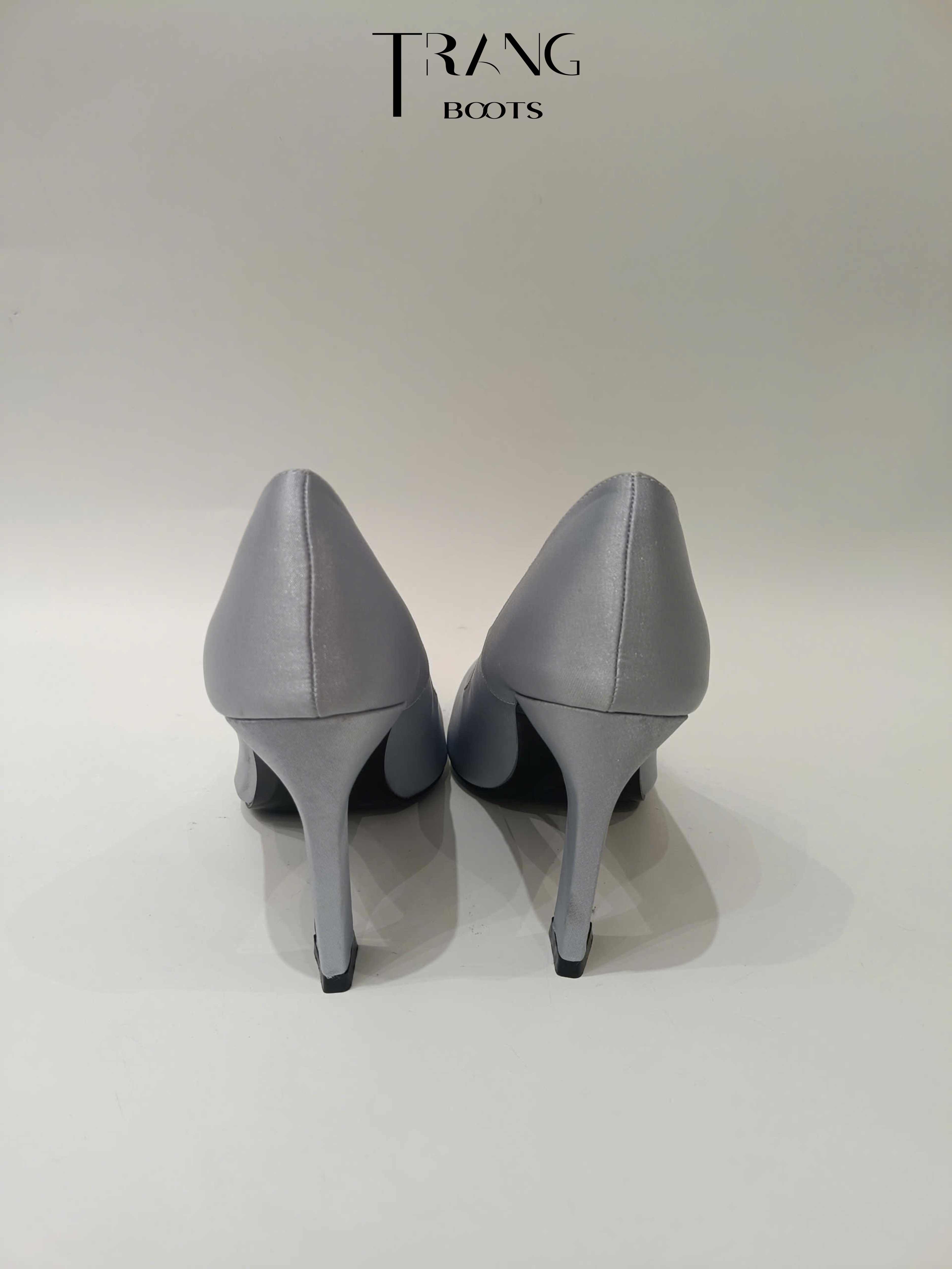 CHARLOTTE SATIN PUMPS - ICE BLUE